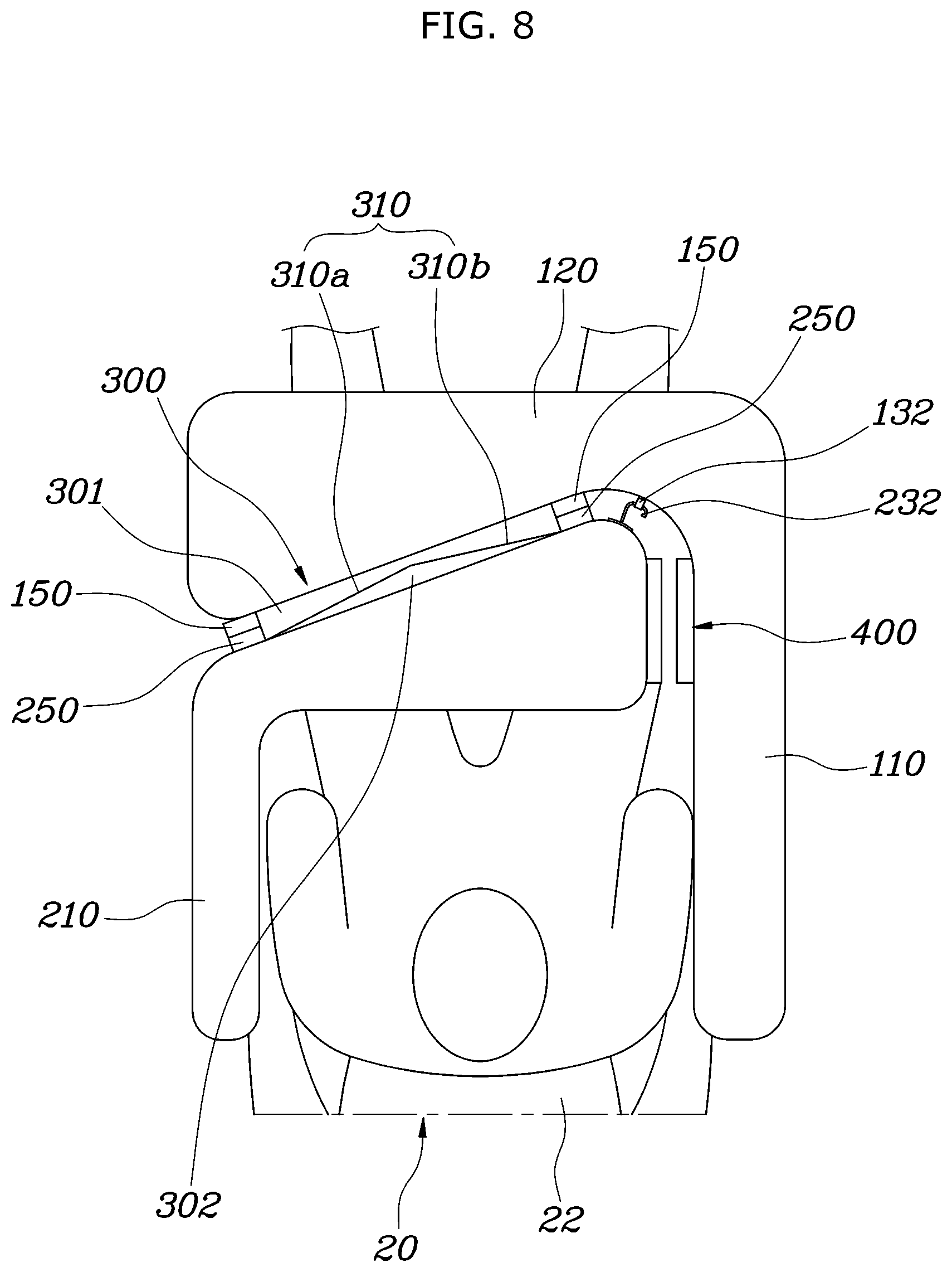Patent US12090947 Figure 8 – Air bag device