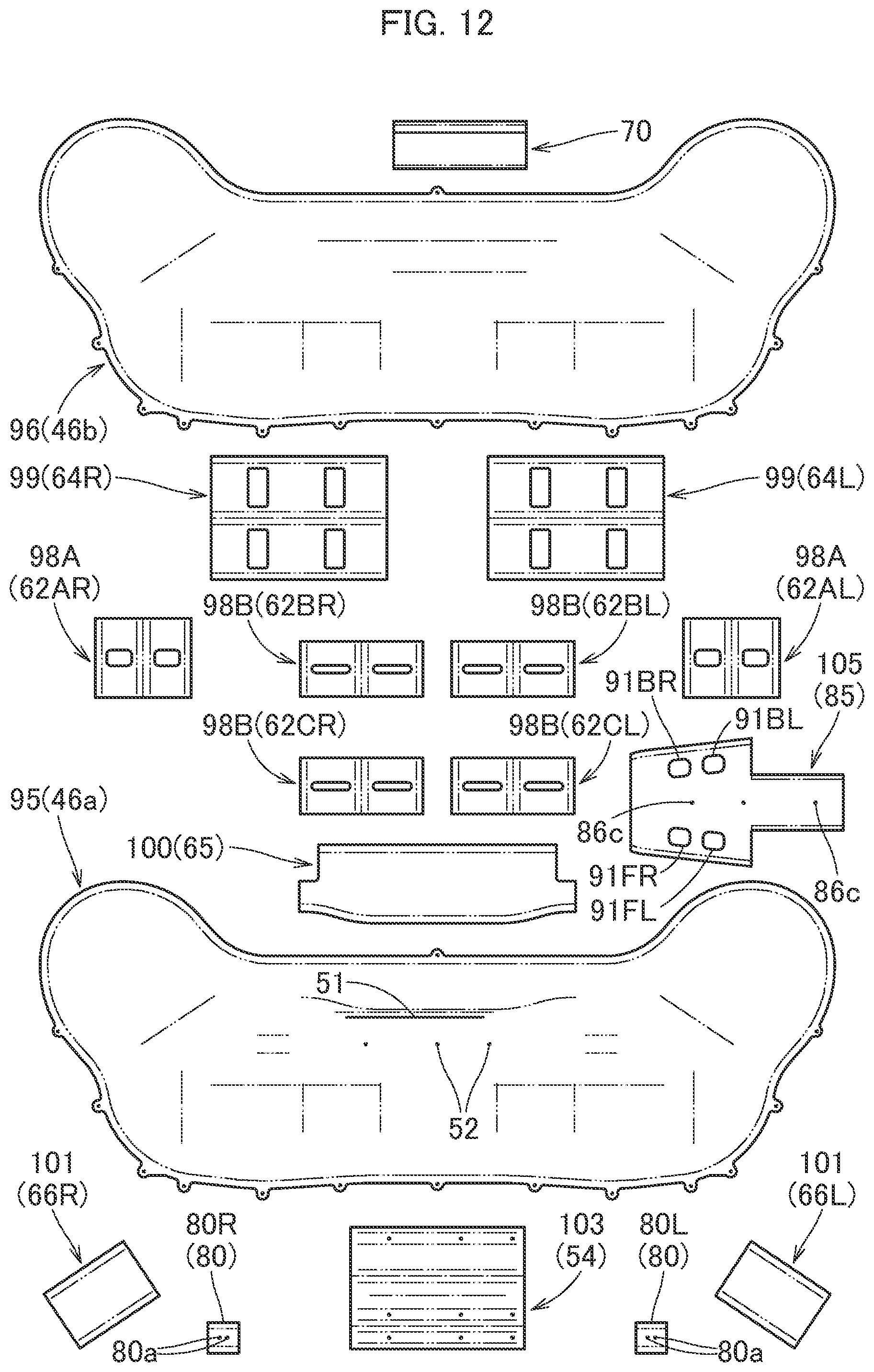 Patent US12090951 Figure 12 – Pedestrian airbag device