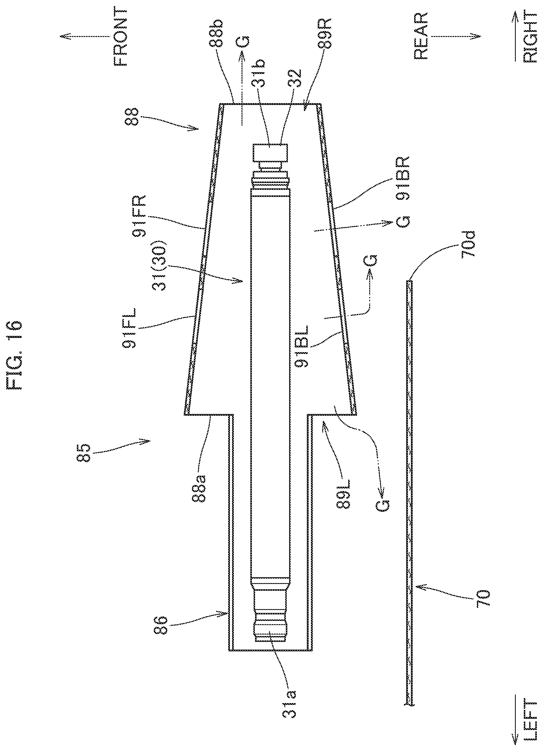 Patent US12090951 Figure 16 – Pedestrian airbag device