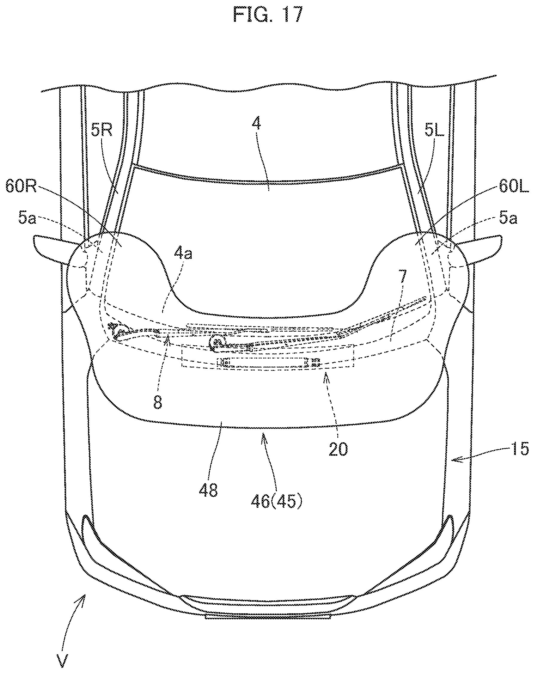 Patent US12090951 Figure 17 – Pedestrian airbag device
