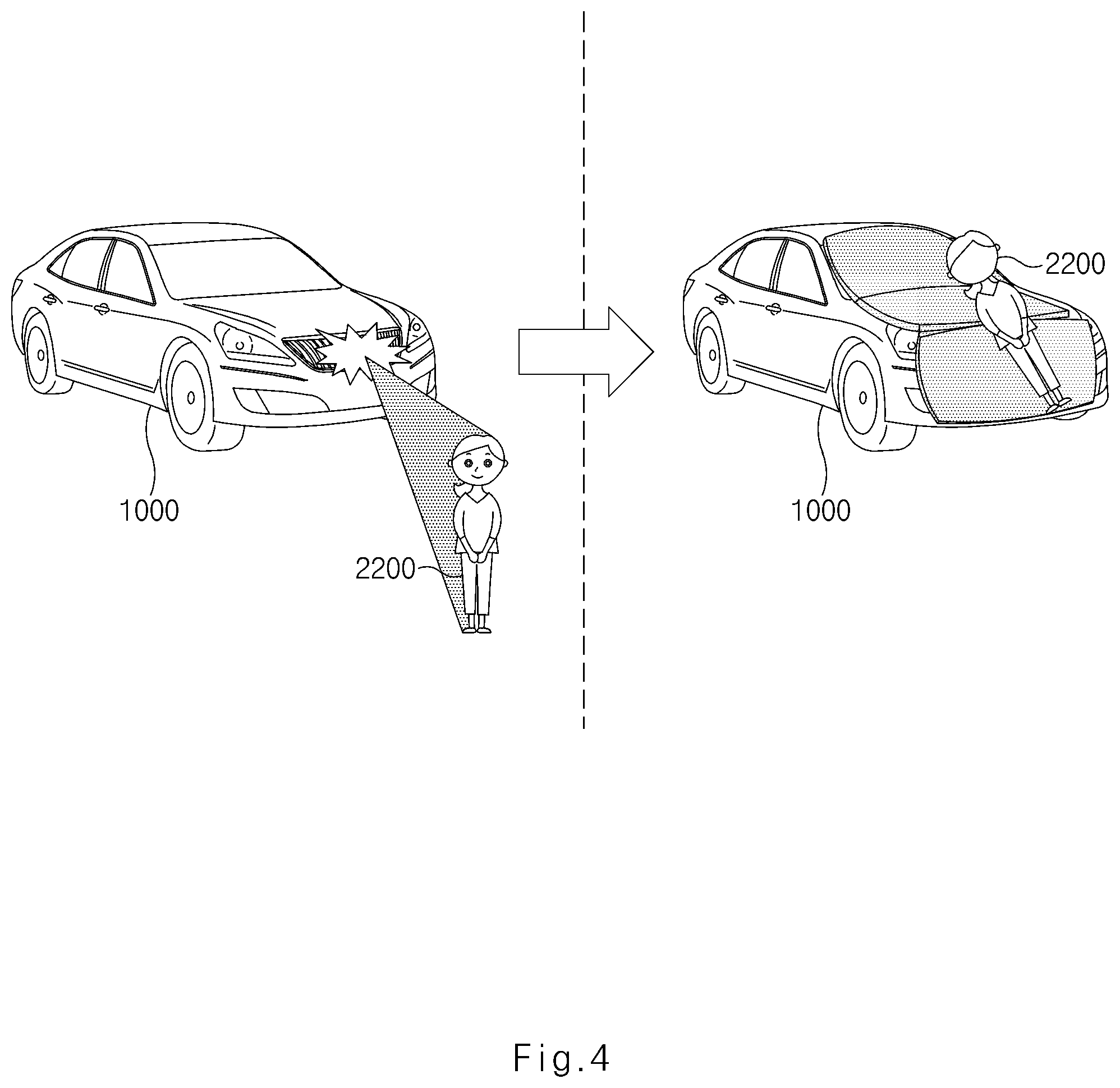 Patent US12090952 Figure 4 – Apparatus with collision warning and vehicle including the same