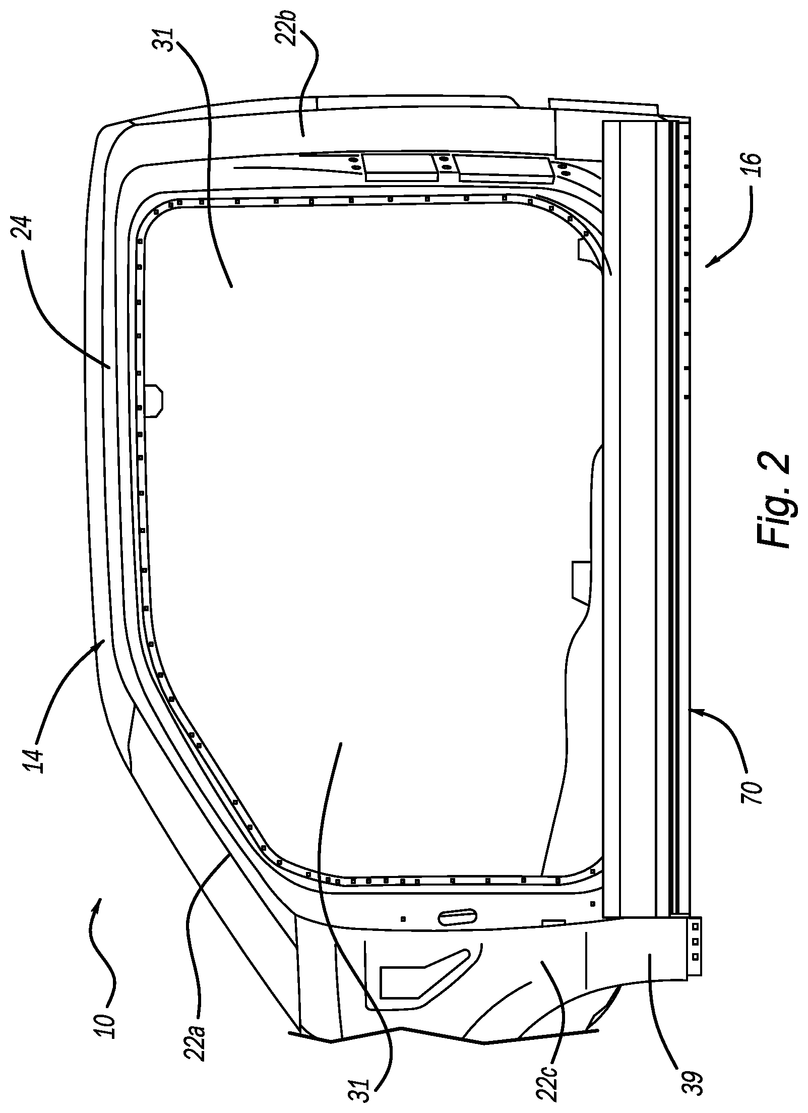 Patent US12090957 Figure 2 – Structural impact assembly and vehicle having structural impact assembly