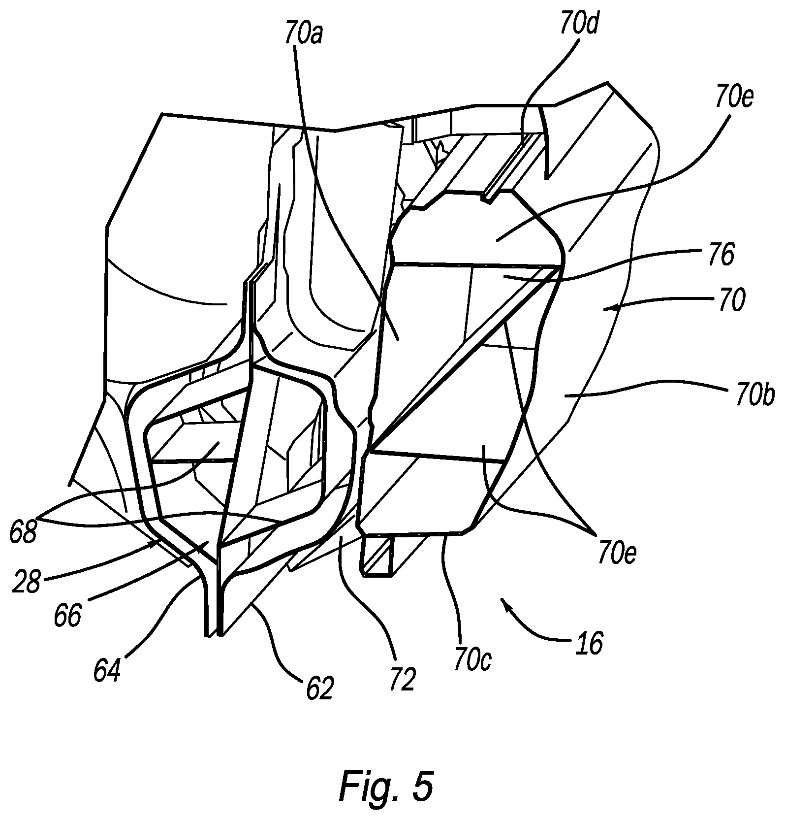 Patent US12090957 Figure 5 – Structural impact assembly and vehicle having structural impact assembly