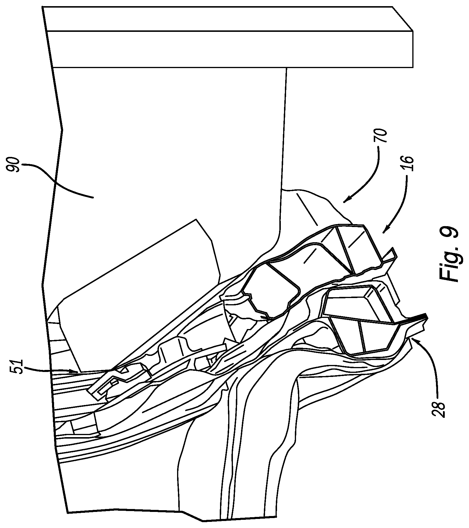 Patent US12090957 Figure 9 – Structural impact assembly and vehicle having structural impact assembly