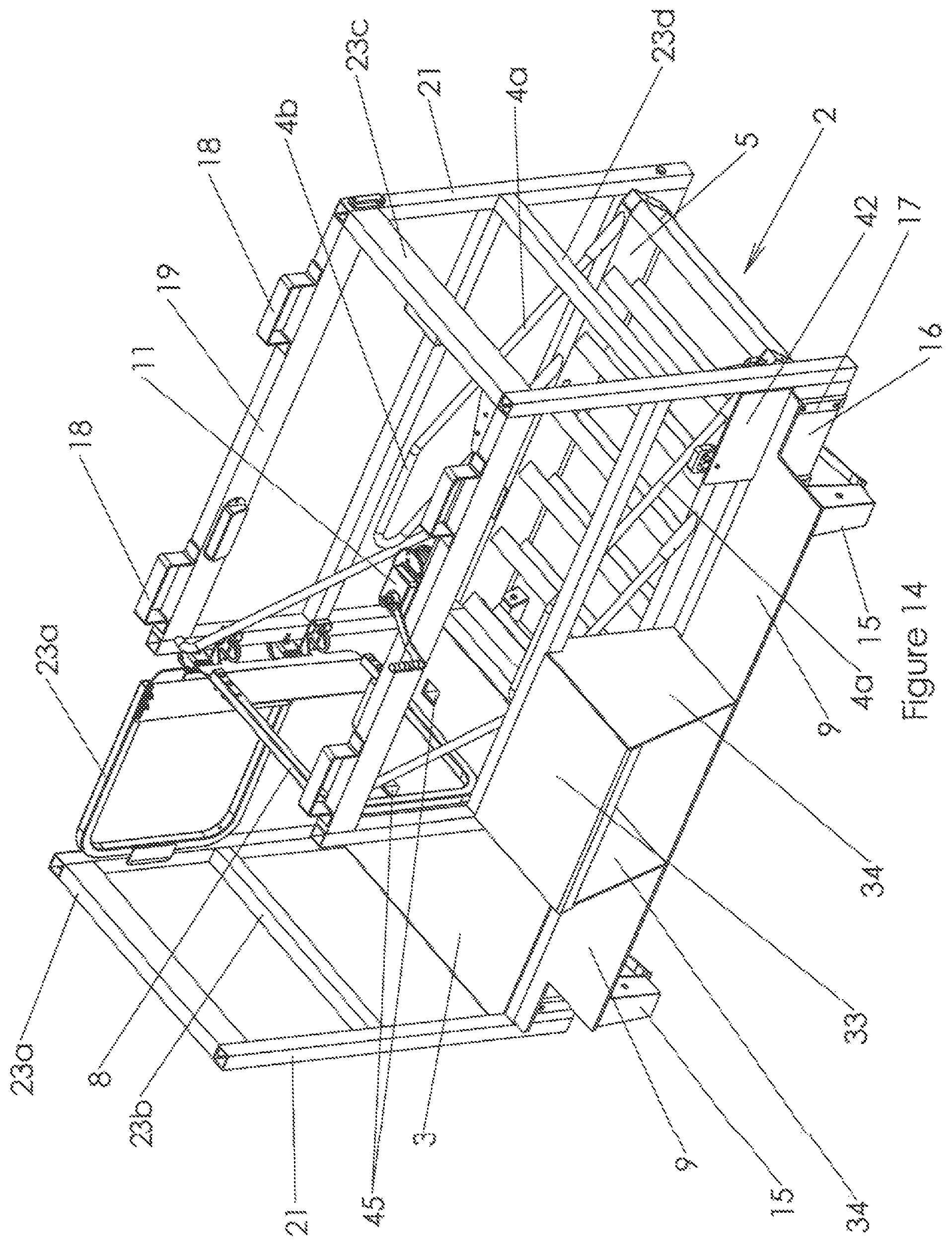 Patent US12090960 Figure 14 – Portable platform with retractable staircase