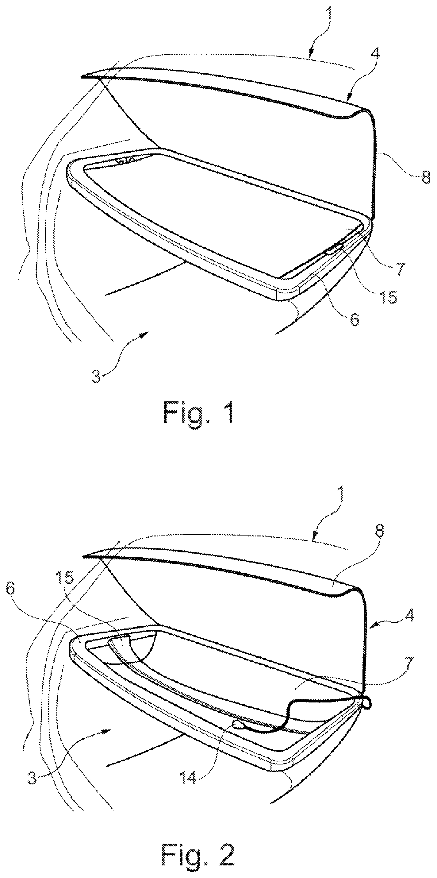 Patent US12090961 Figure 1 – Motor vehicle having a boot lid