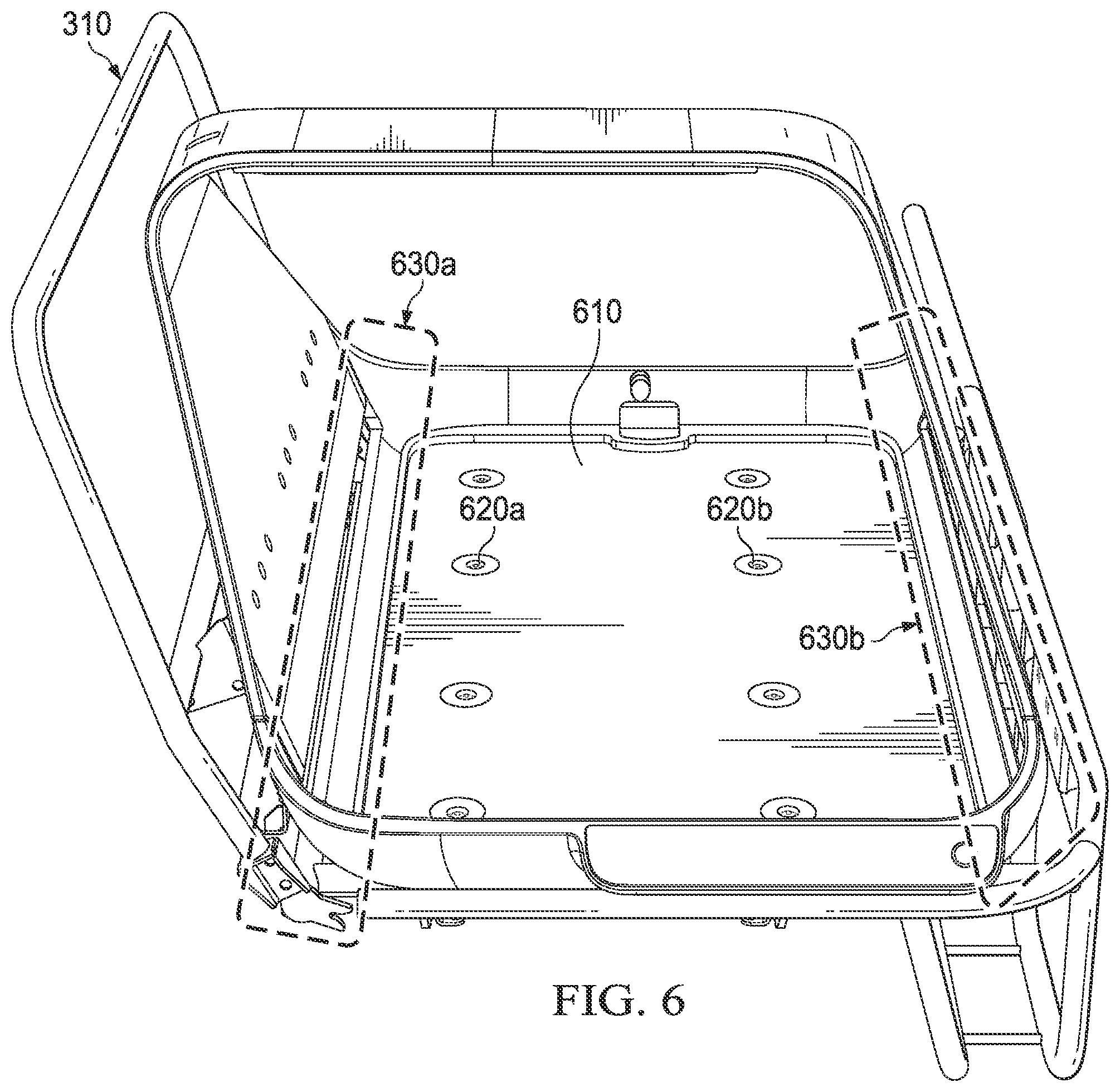 Patent US12090962 Figure 6 – Open interior delivery container