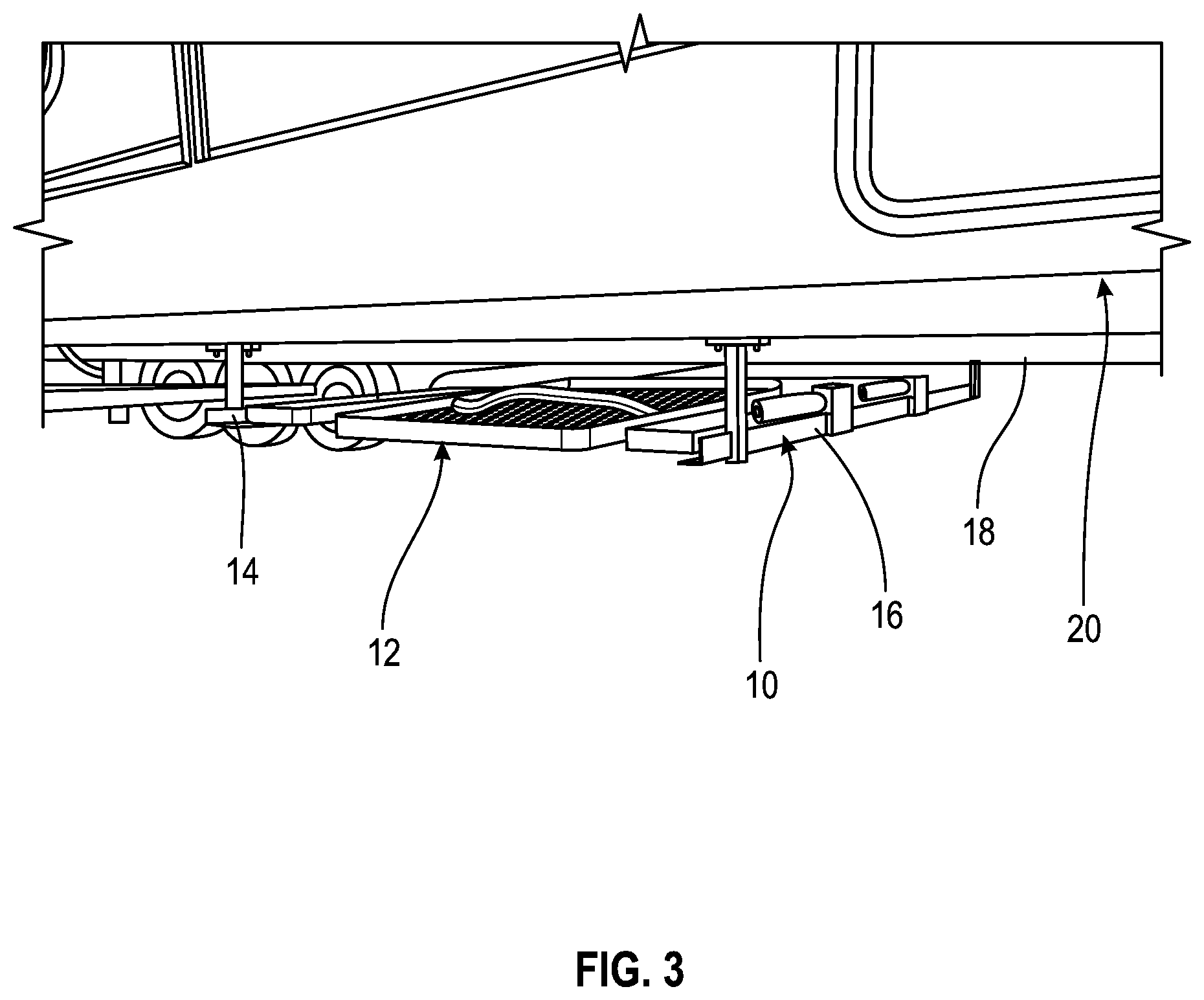 Patent US12090964 Figure 2 – Foldable picnic table carrier for use on recreational vehicles