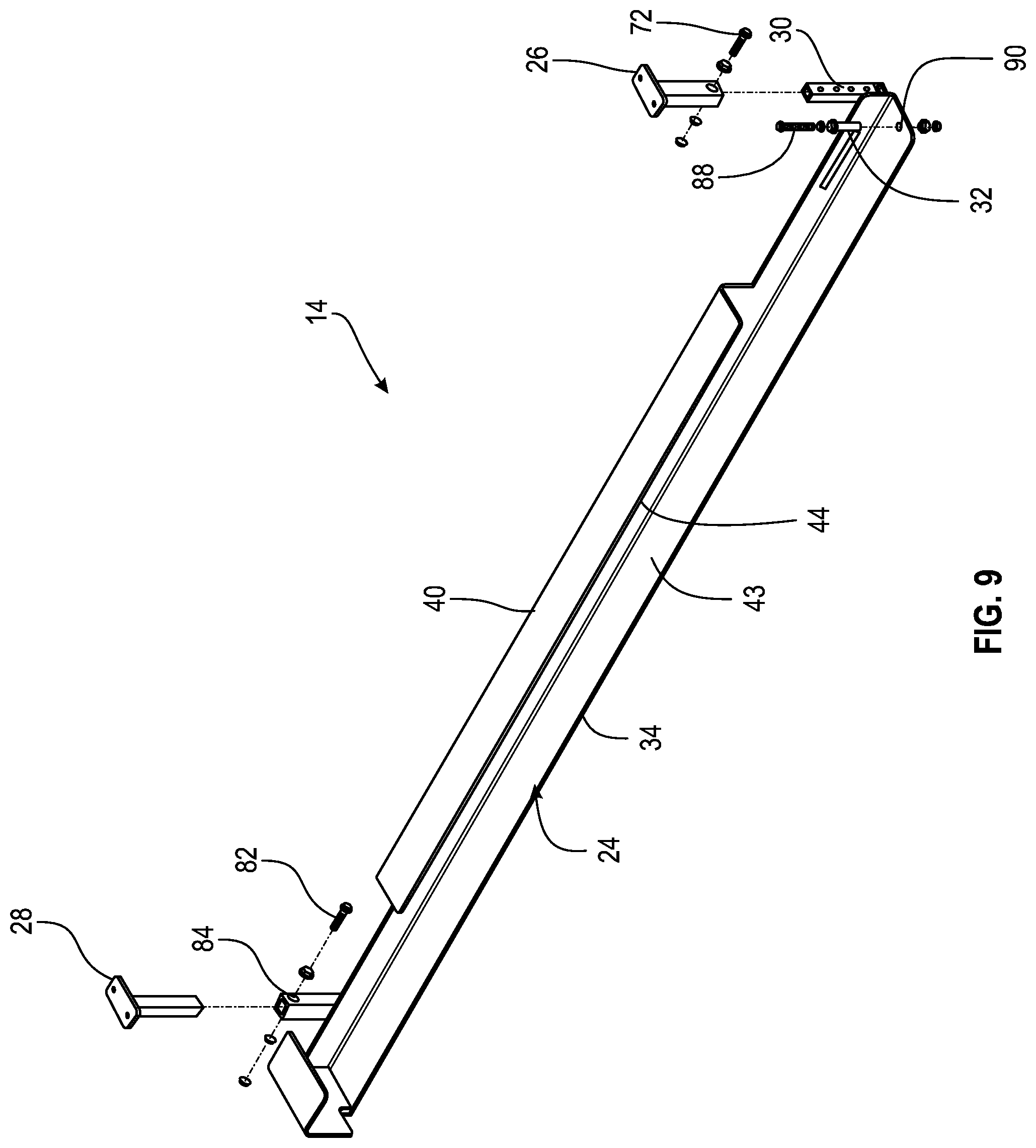 Patent US12090964 Figure 7 – Foldable picnic table carrier for use on recreational vehicles