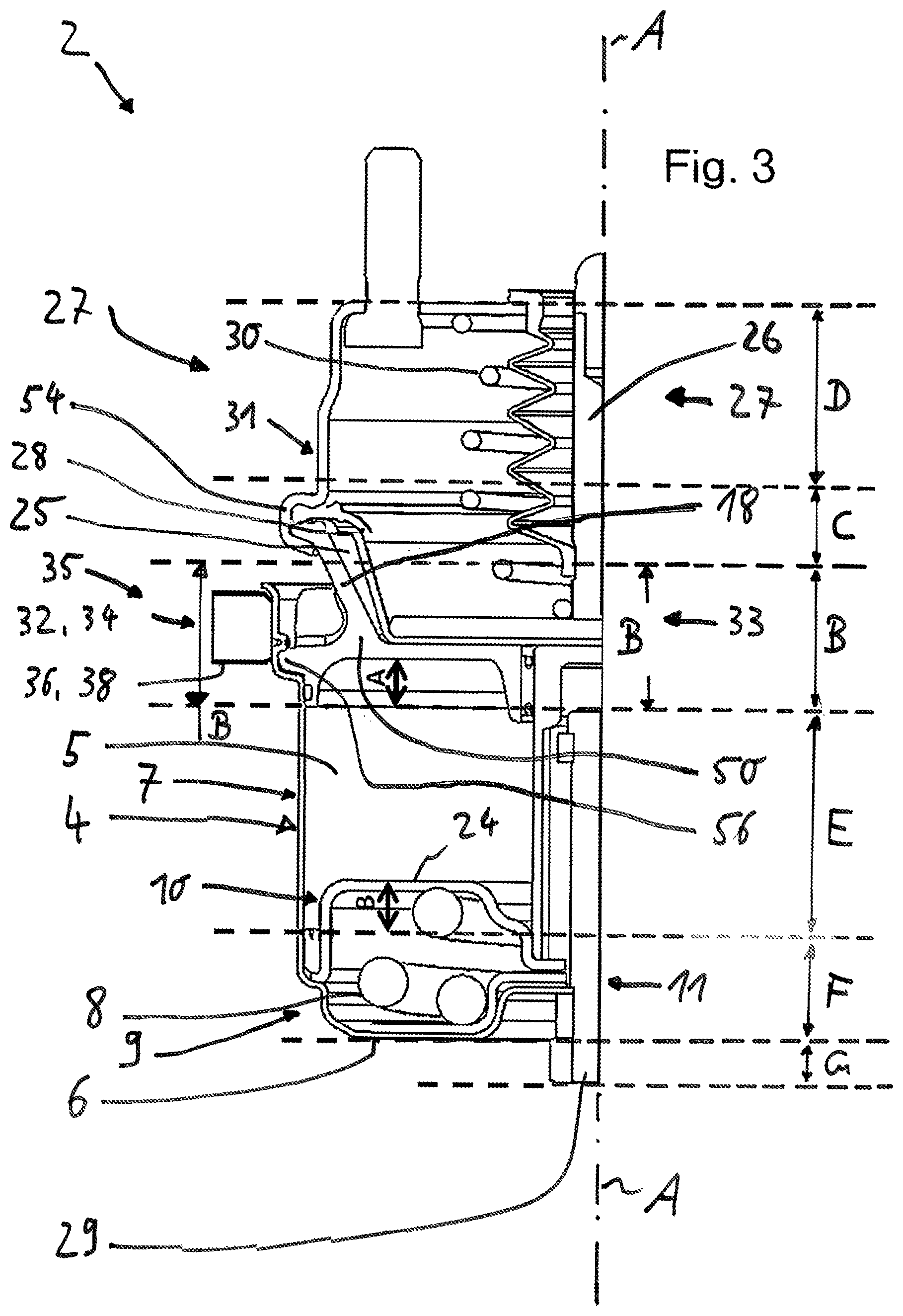 Patent US12090972 Figure 3 – Spring brake actuator