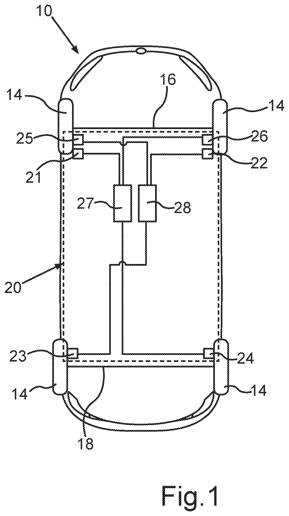Patent US12090973 Figure 1 – Brake system for a transportation vehicle and transportation vehicle with a brake system