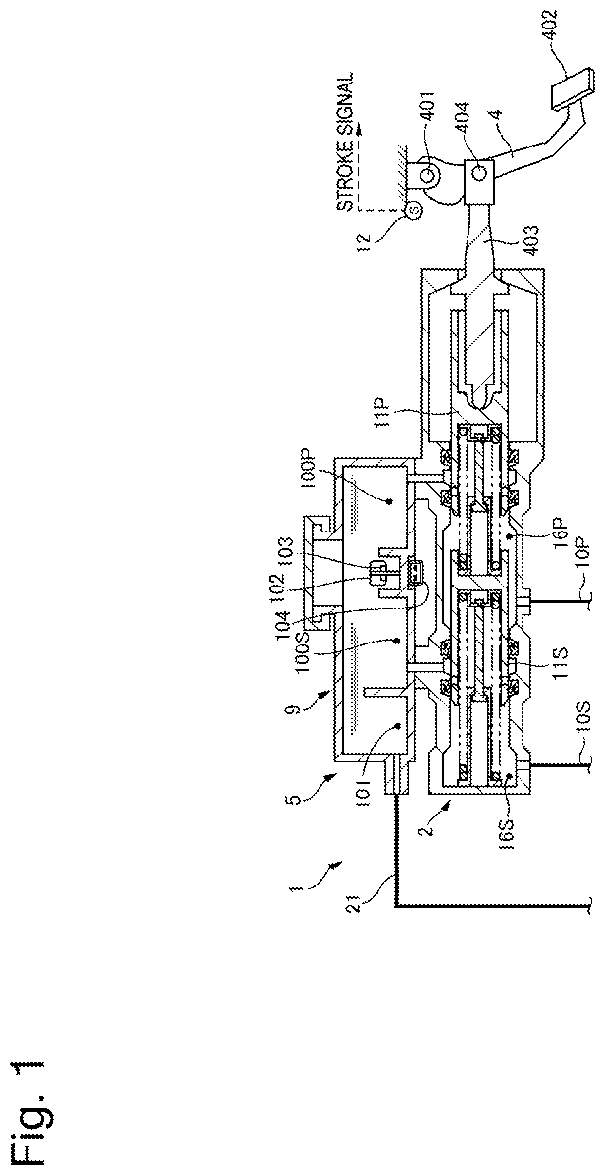 Patent US12090975 Figure 1 – Brake control apparatus