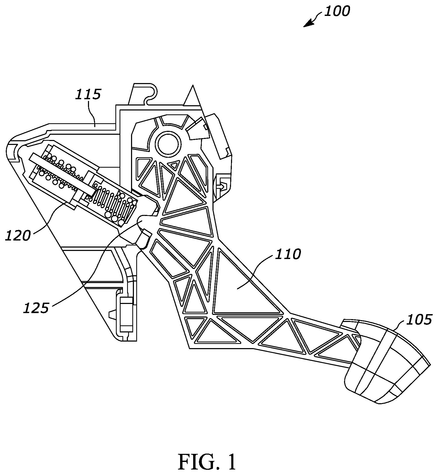 Patent US12090980 Figure 1 – Brake pedal emulator