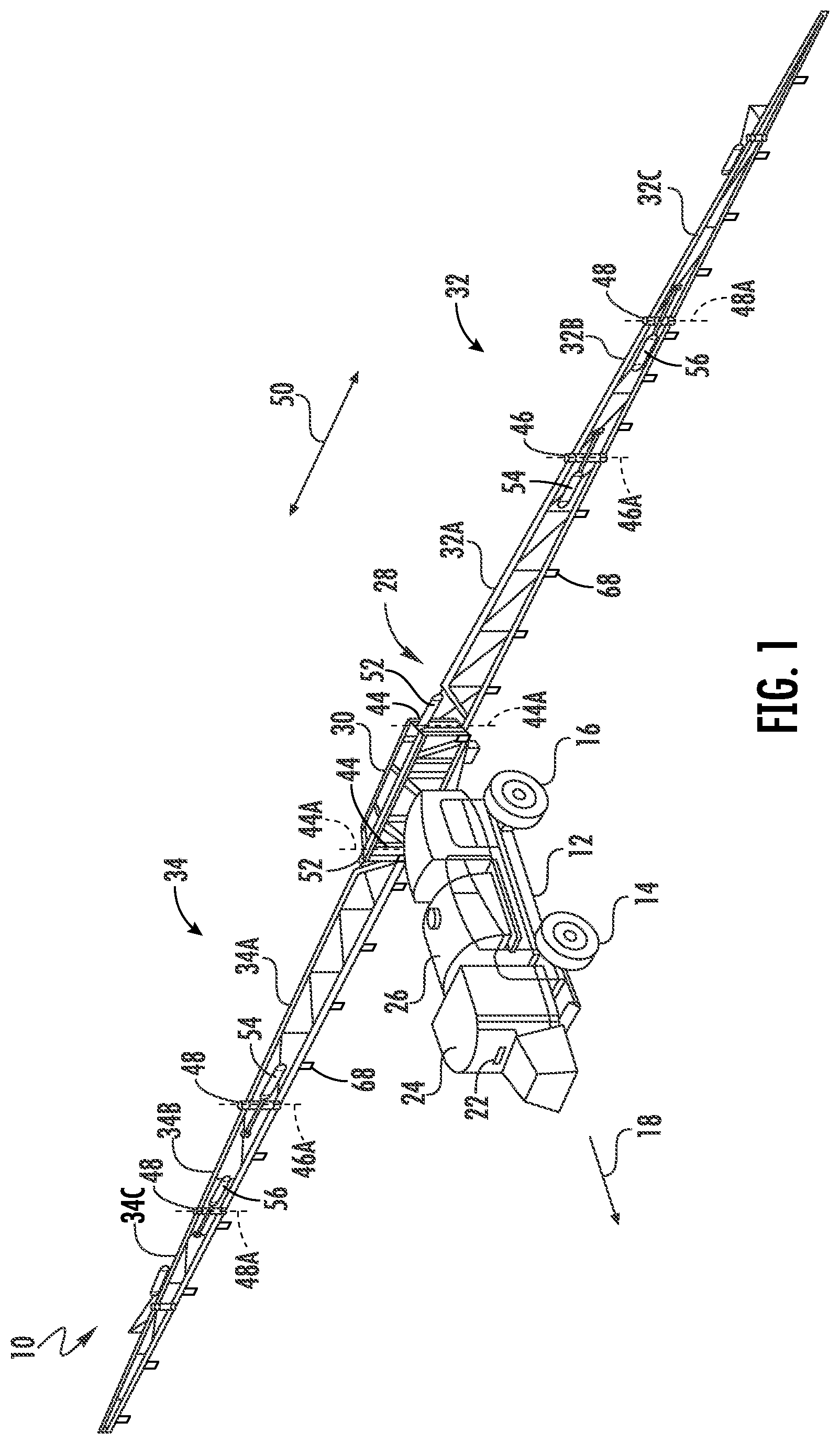 Patent US12090987 Figure 1 – System and method for controlling a ground speed of an agricultural sprayer
