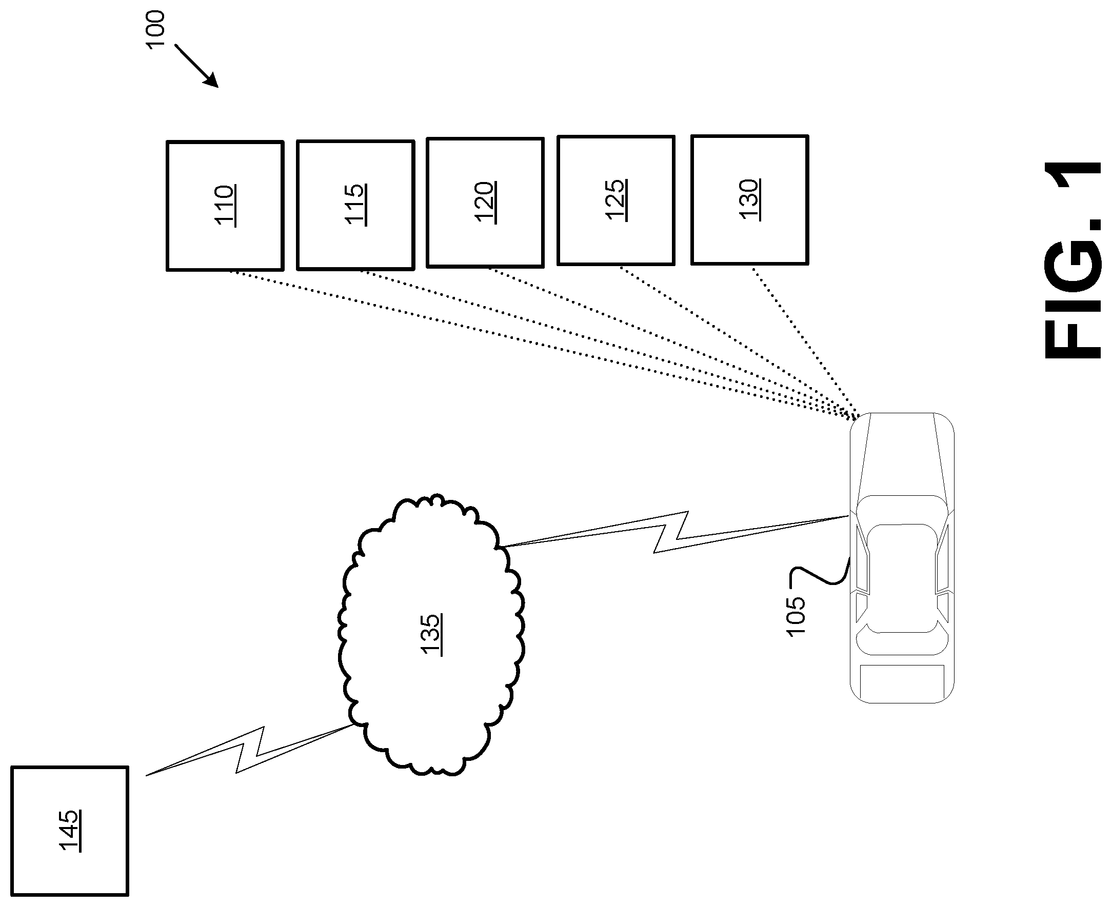 Patent US12090988 Figure 1 – Connected vehicle road-safety infrastructure insights