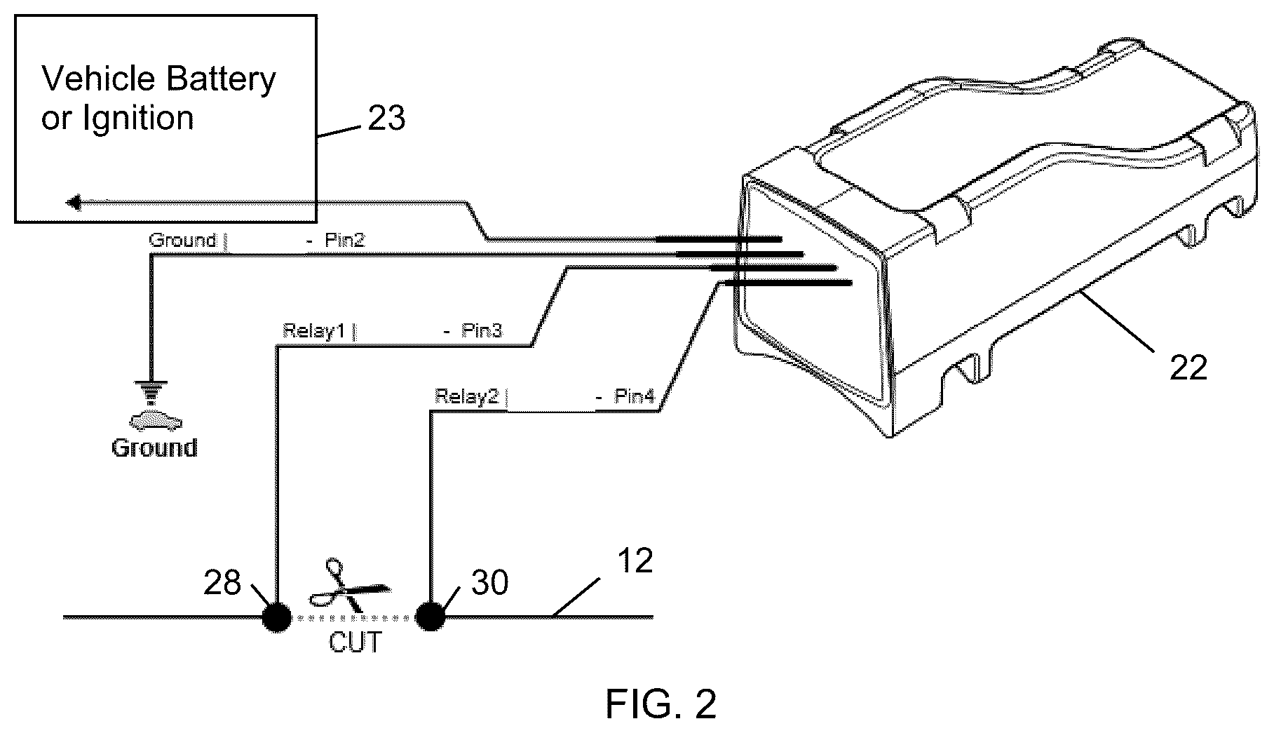 Patent US12090989 Figure 2 – System and method using wireless latching relay for vehicle sharing