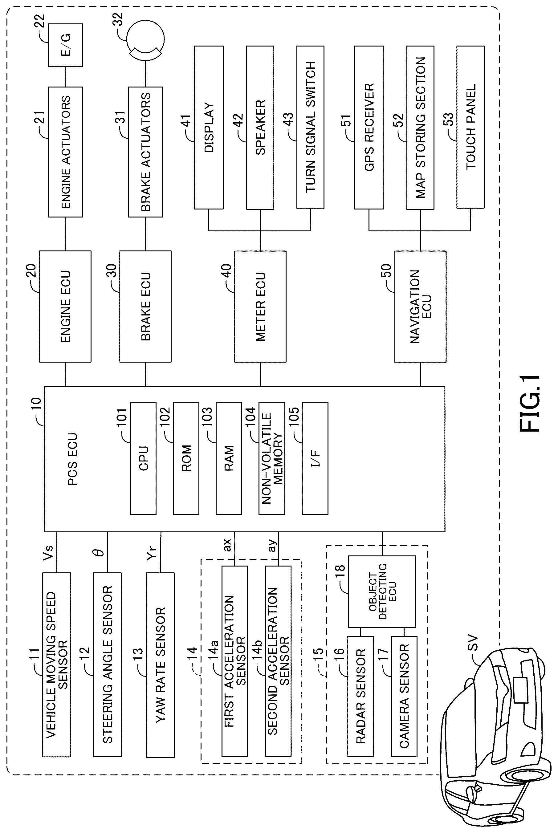 Patent US12090998 — Vehicle control apparatus — Figure 1