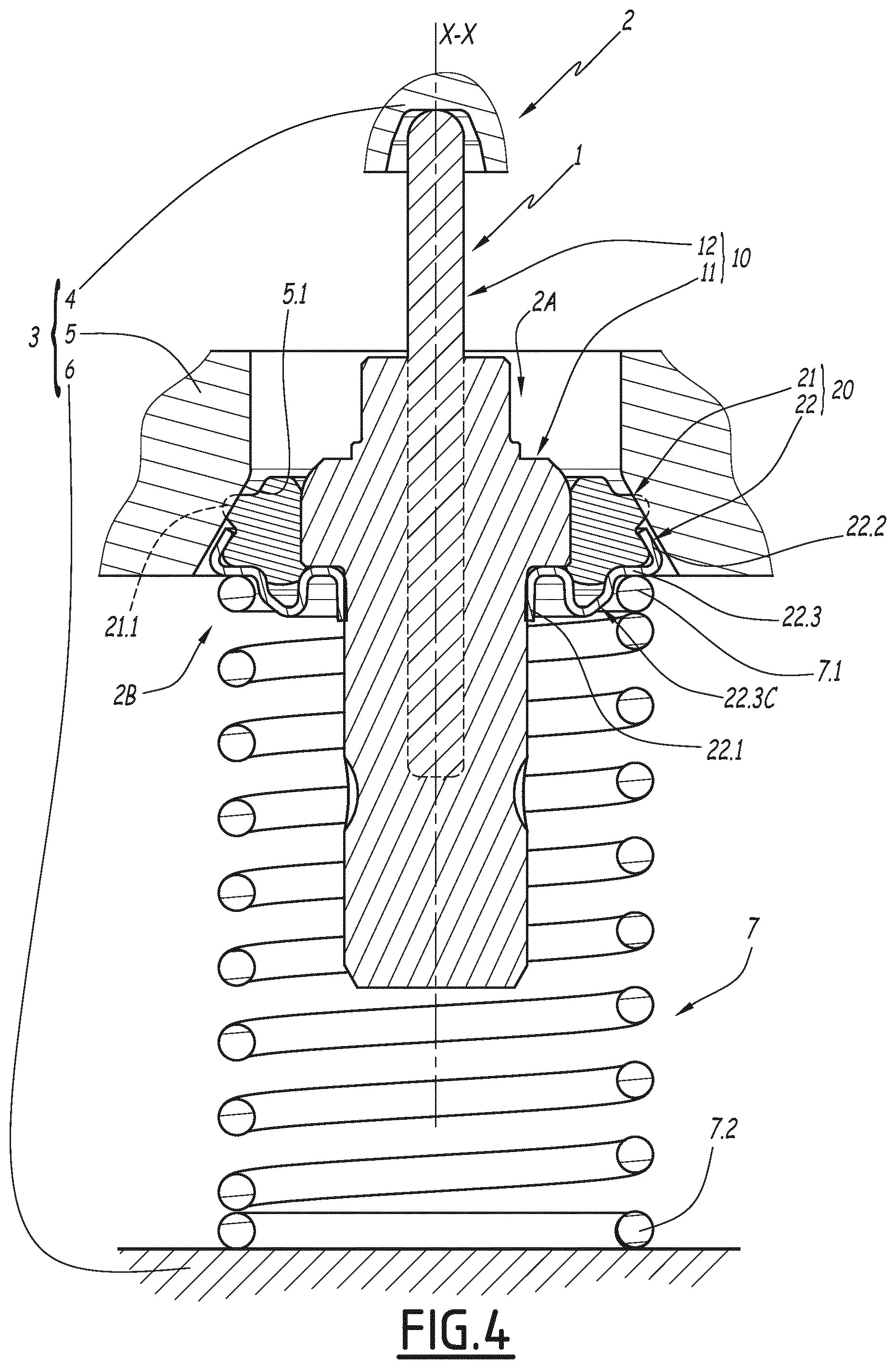 Patent US12092013 Figure 4 – Thermostatic device for regulating the circulation of a fluid, corresponding thermostatic valve and method for manufacturing such a device