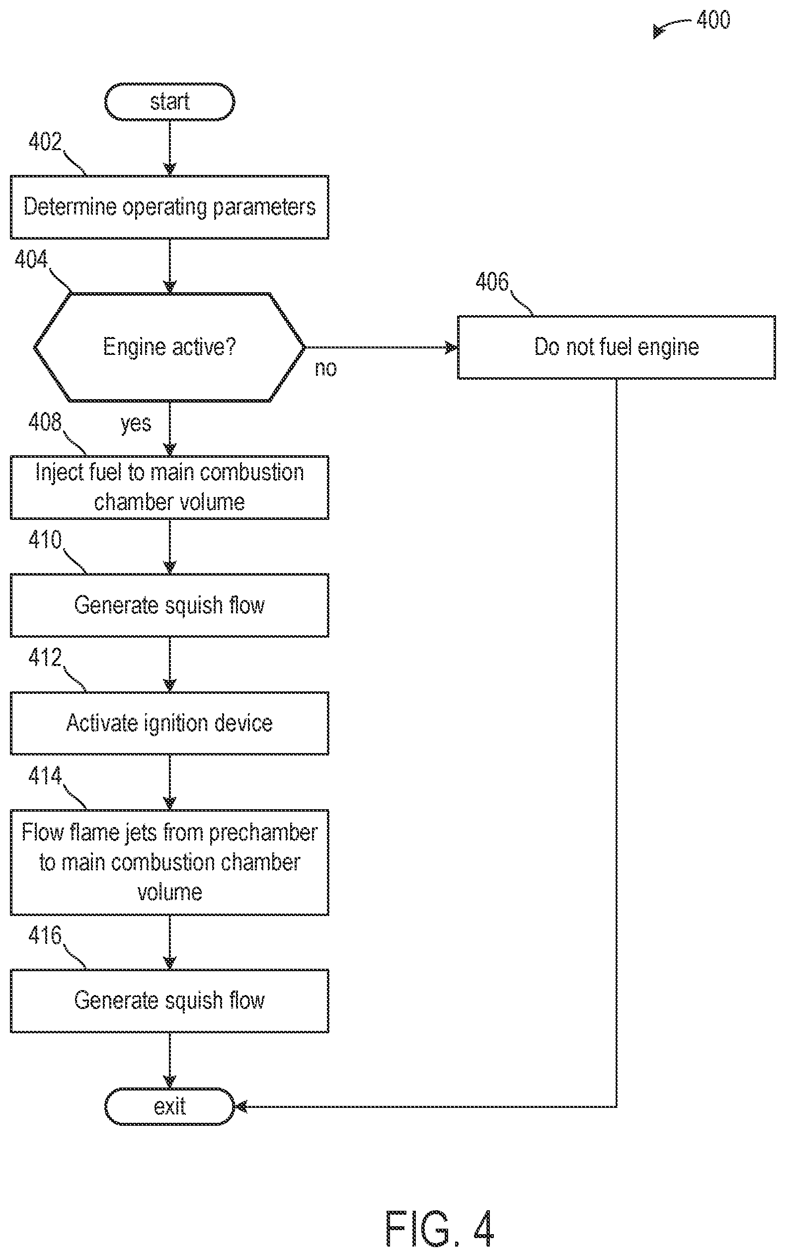 Patent US12092016 Figure 4 – Methods and systems for prechamber