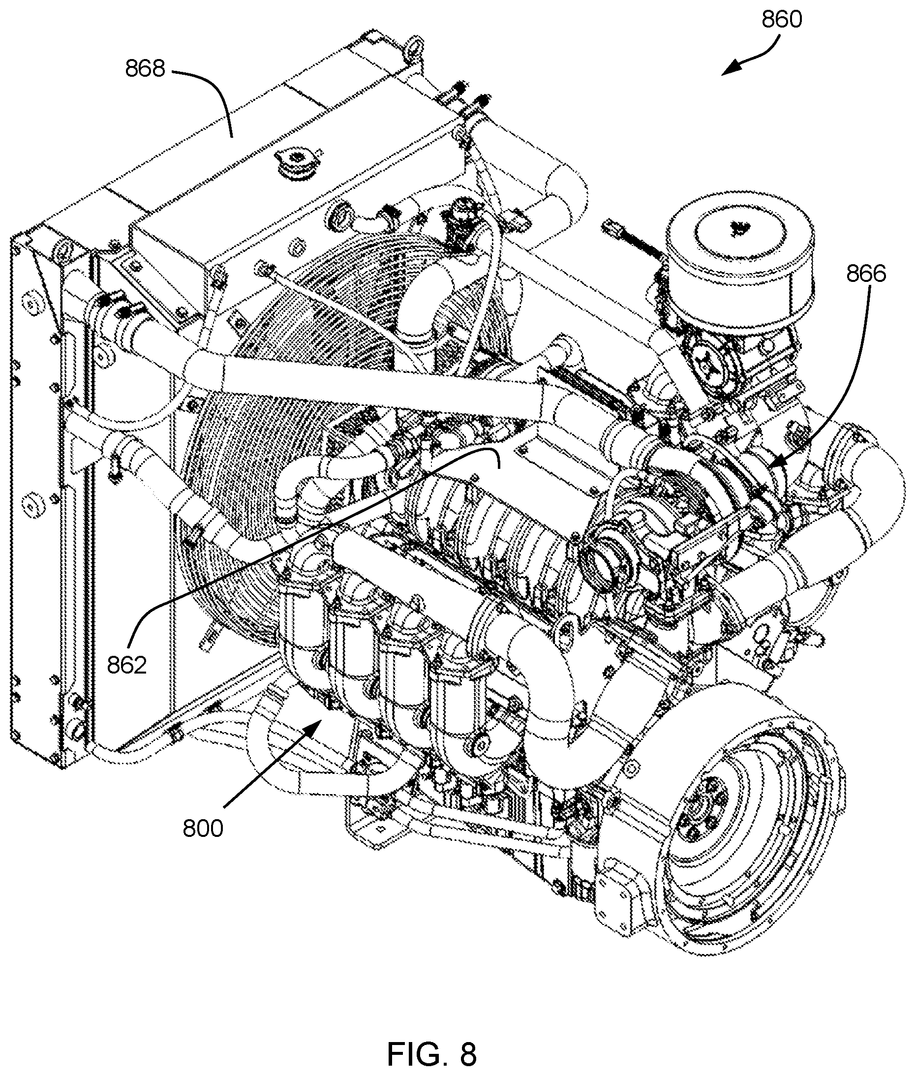Patent US12092017 Figure 6 – Fluid-cooled manifolds and engine systems