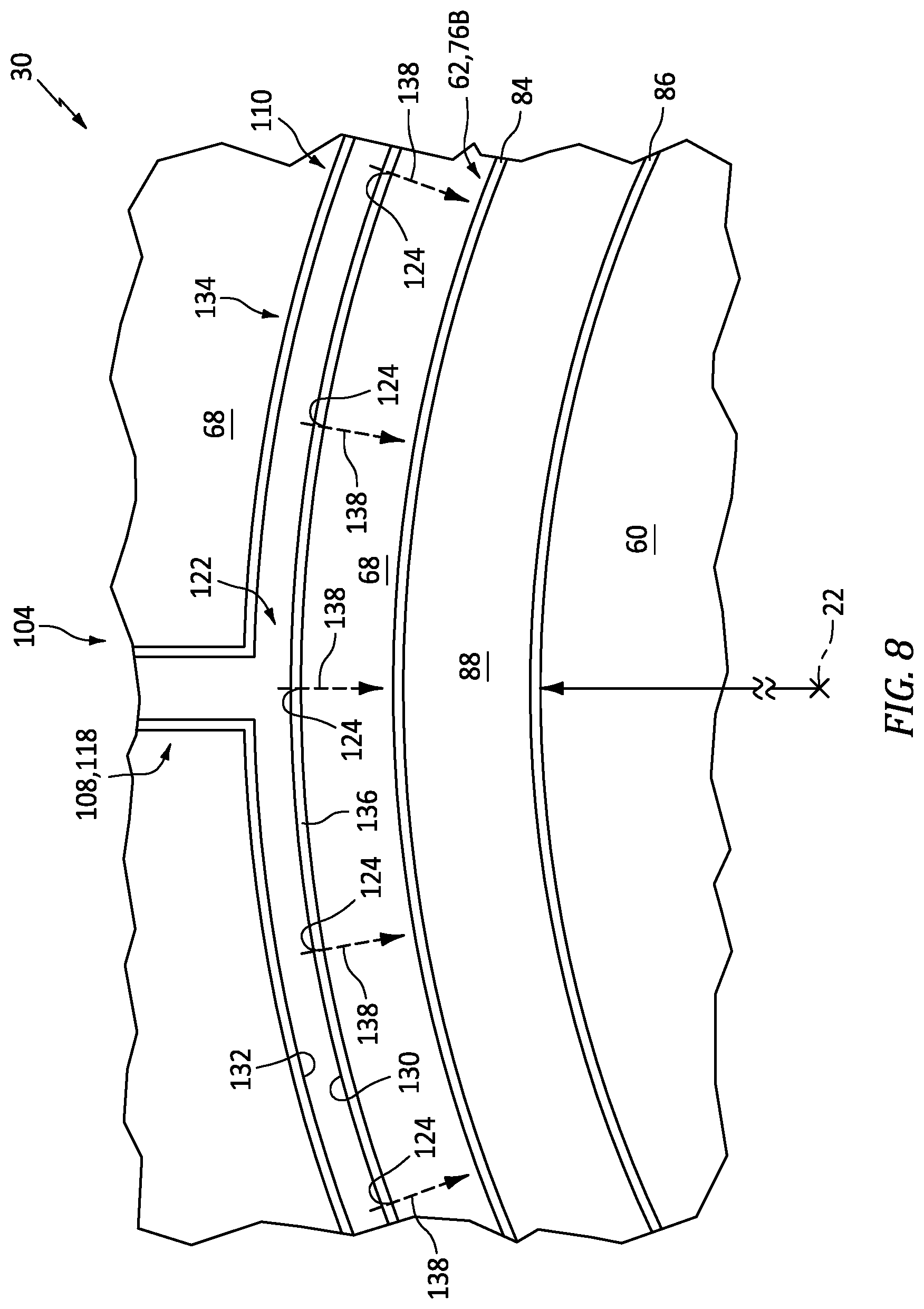 Patent US12092023 Figure 8 – Steam cooling turbine engine combustor wall