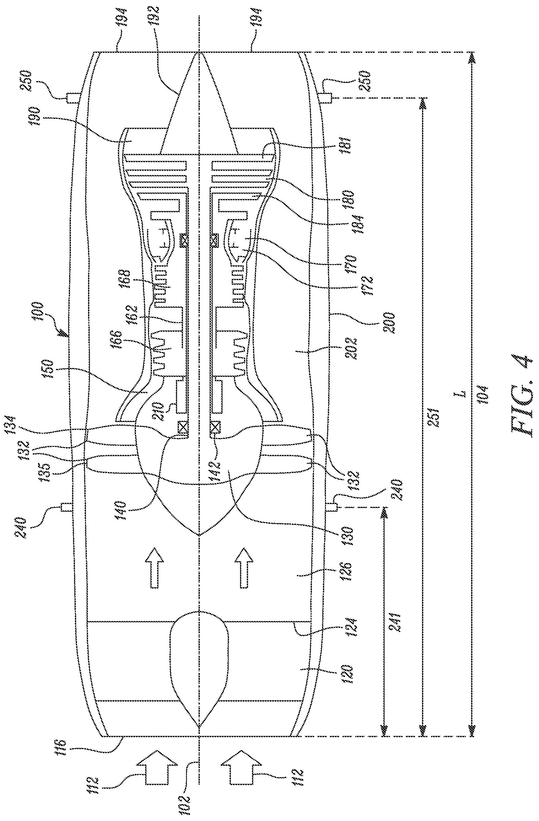 Patent US12092030 Figure 4 – Gas turbine engine