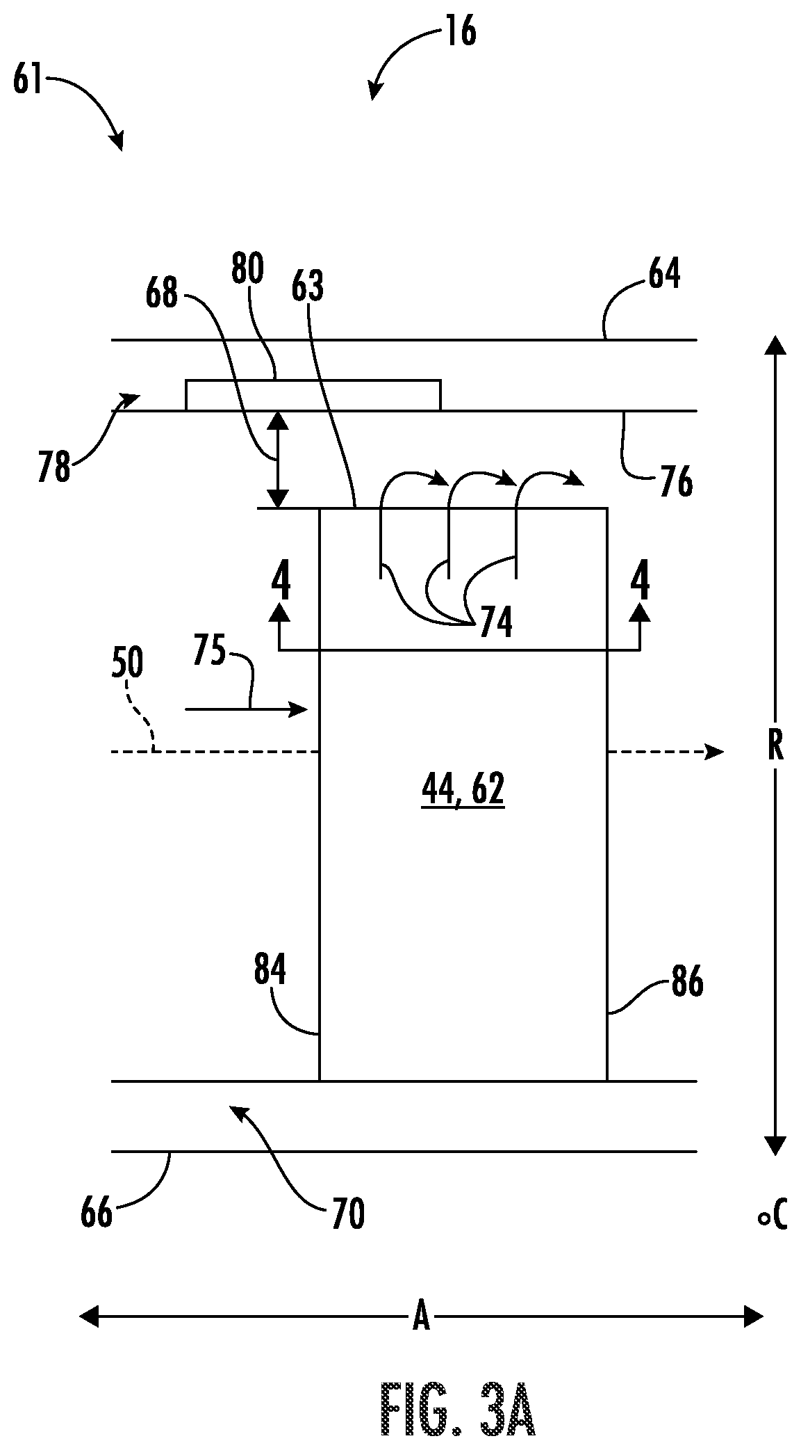 Patent US12092034 Figure 3 – Circumferentially varying fan casing treatments for reducing fan noise effects