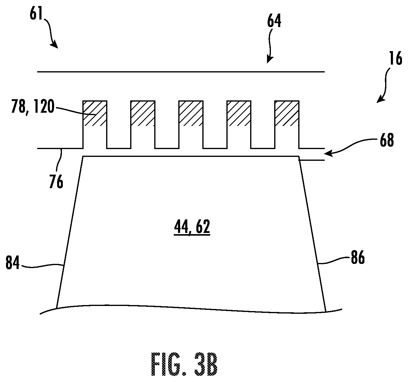 Patent US12092034 Figure 4 – Circumferentially varying fan casing treatments for reducing fan noise effects