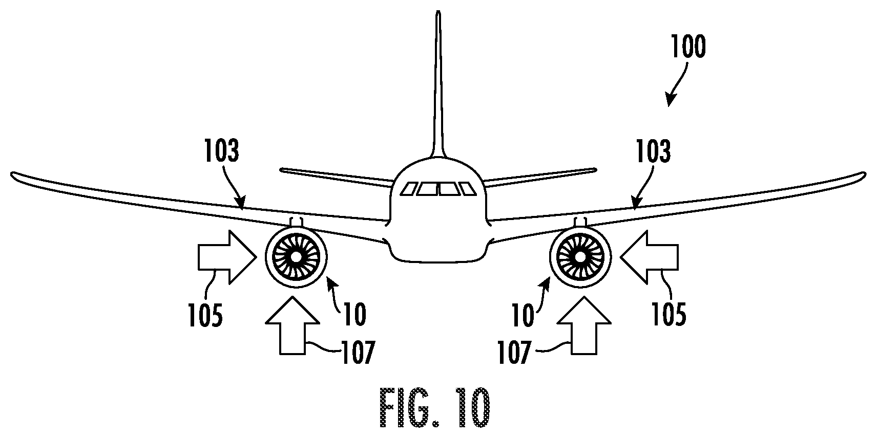 Patent US12092034 Figure 13 – Circumferentially varying fan casing treatments for reducing fan noise effects