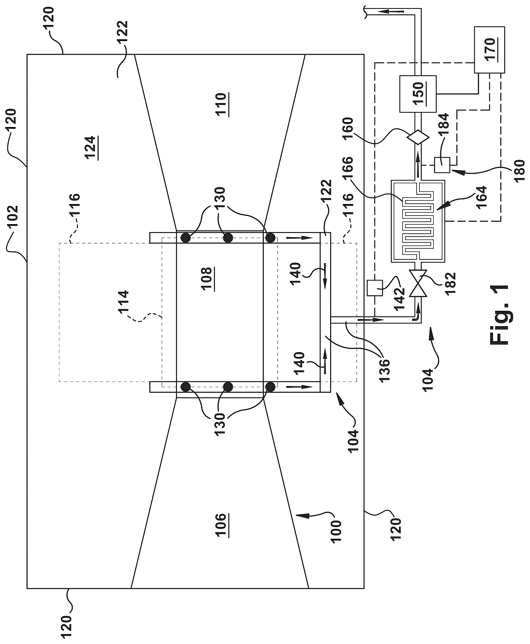 Patent US12092035 Figure 1 – Gas turbine fire detection system including cooling system upstream of aspirating smoke detector, and related method