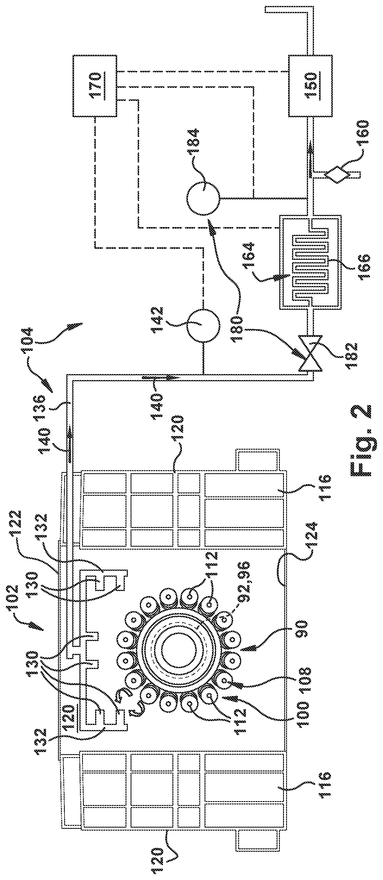 Patent US12092035 Figure 2 – Gas turbine fire detection system including cooling system upstream of aspirating smoke detector, and related method
