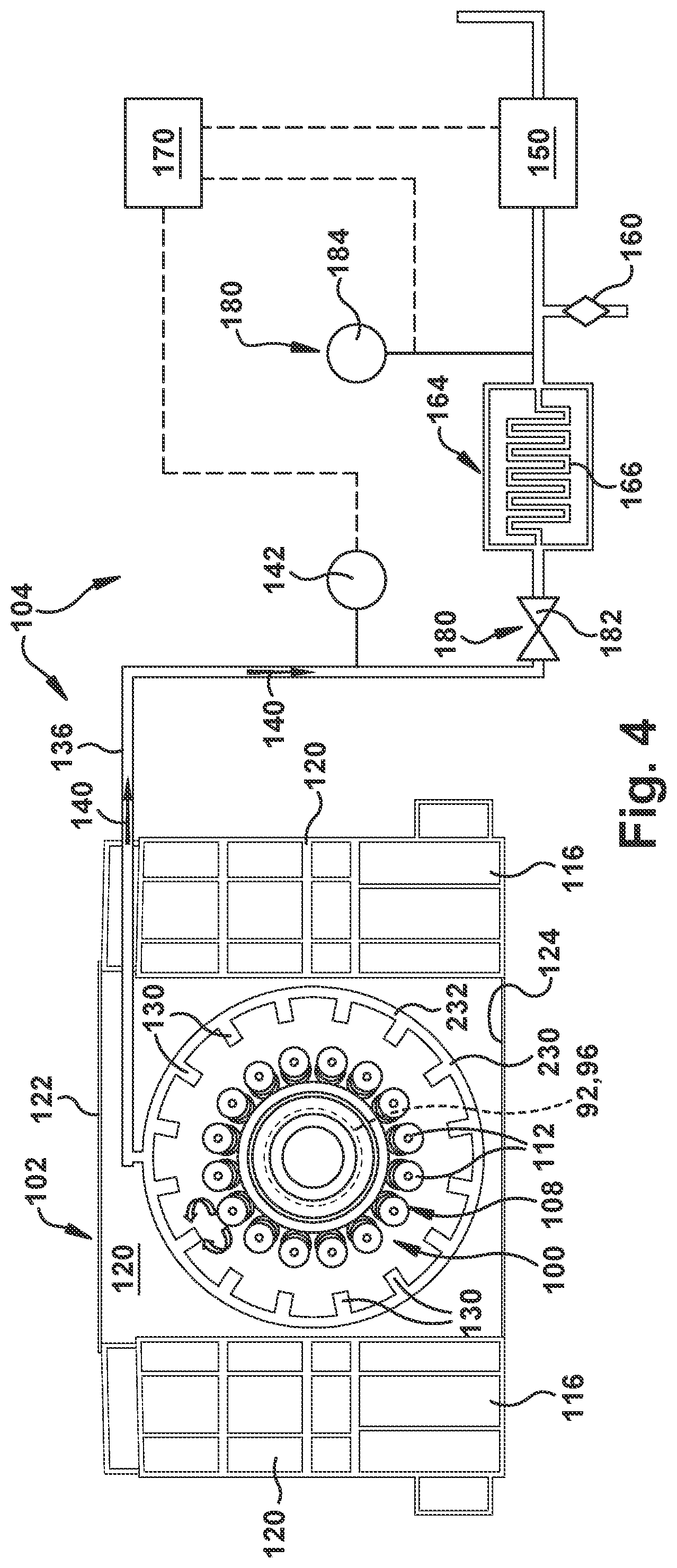 Patent US12092035 Figure 4 – Gas turbine fire detection system including cooling system upstream of aspirating smoke detector, and related method