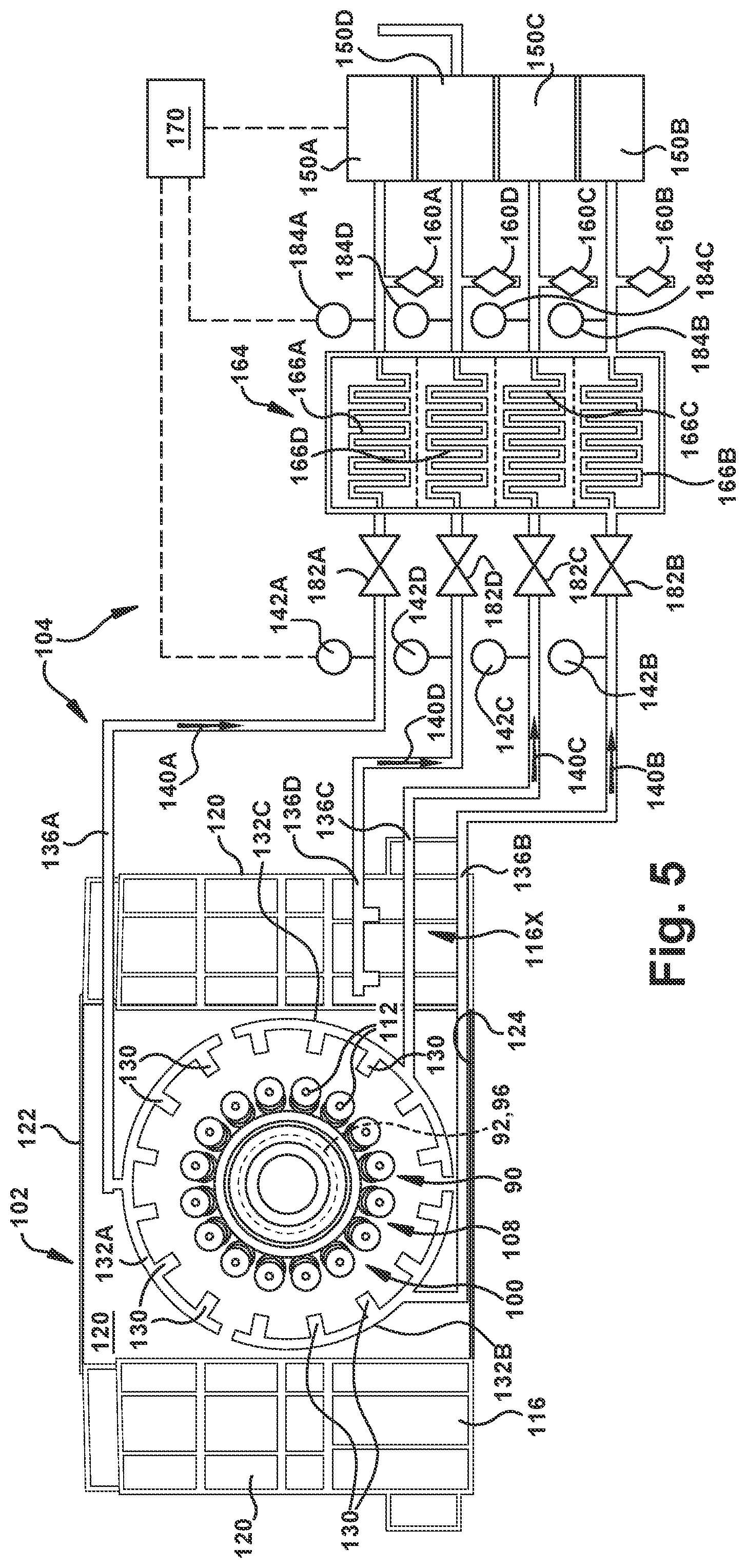 Patent US12092035 Figure 5 – Gas turbine fire detection system including cooling system upstream of aspirating smoke detector, and related method