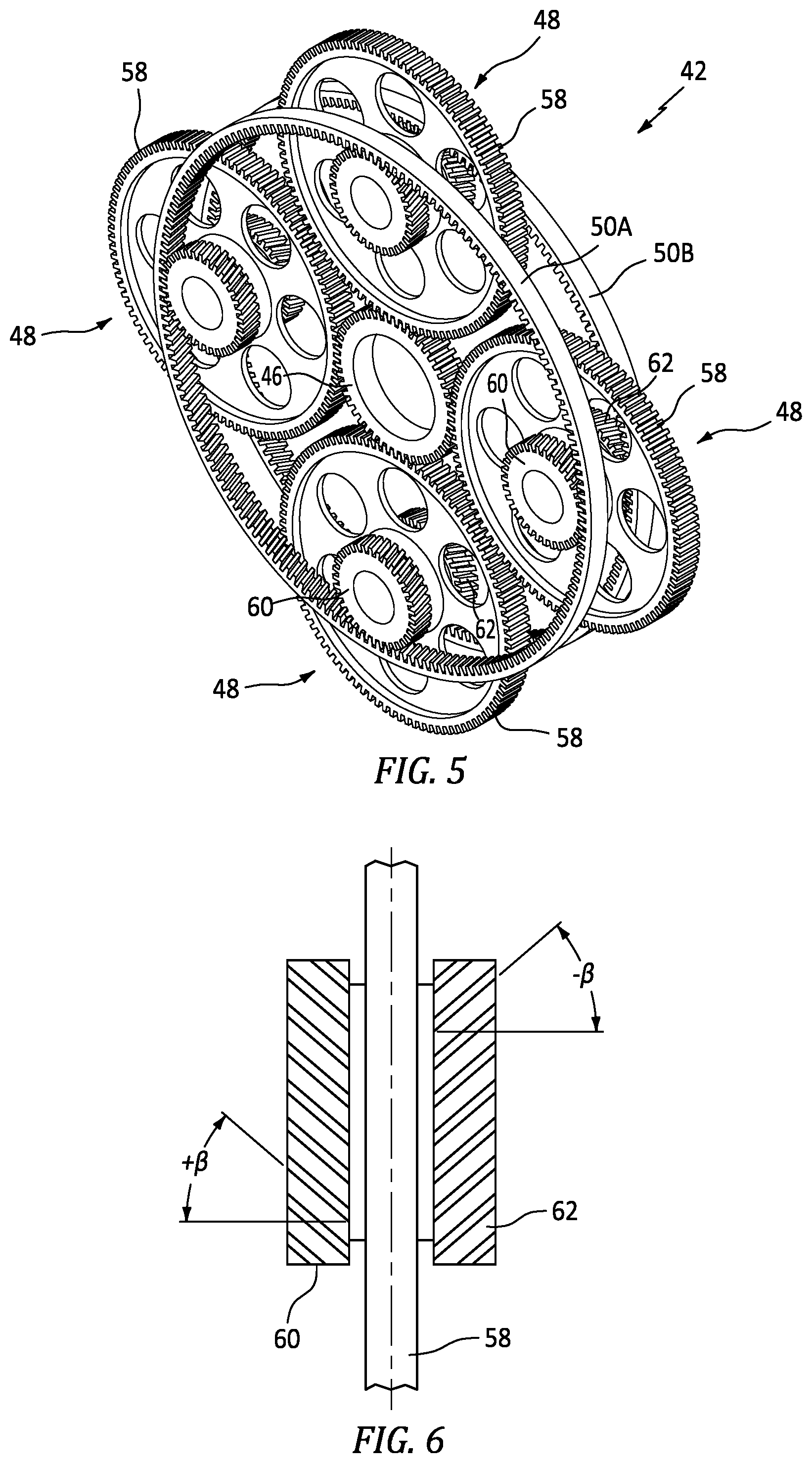 Patent US12092039 Figure 5 – Reduction gearbox for gas turbine engine
