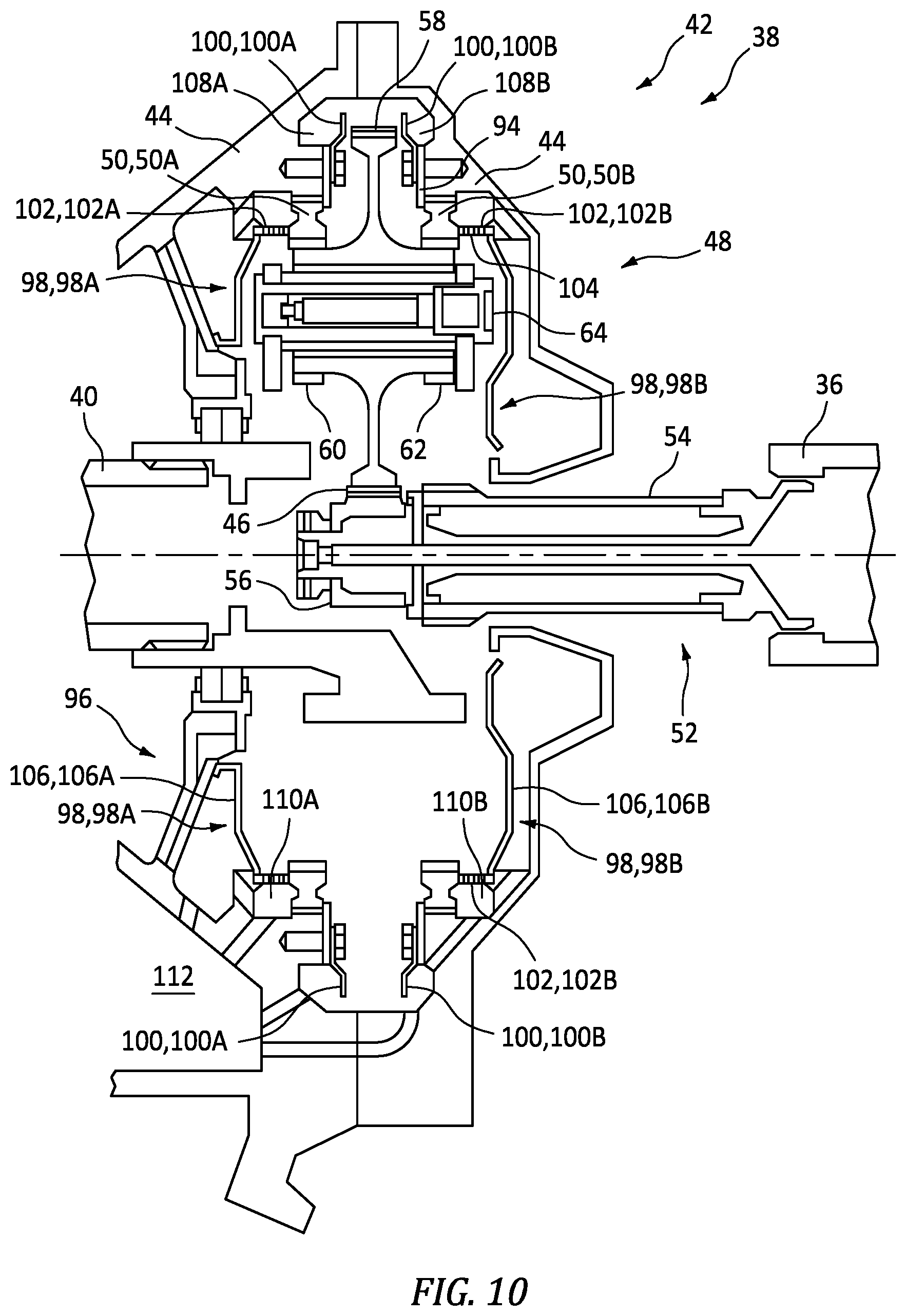 Patent US12092039 Figure 9 – Reduction gearbox for gas turbine engine