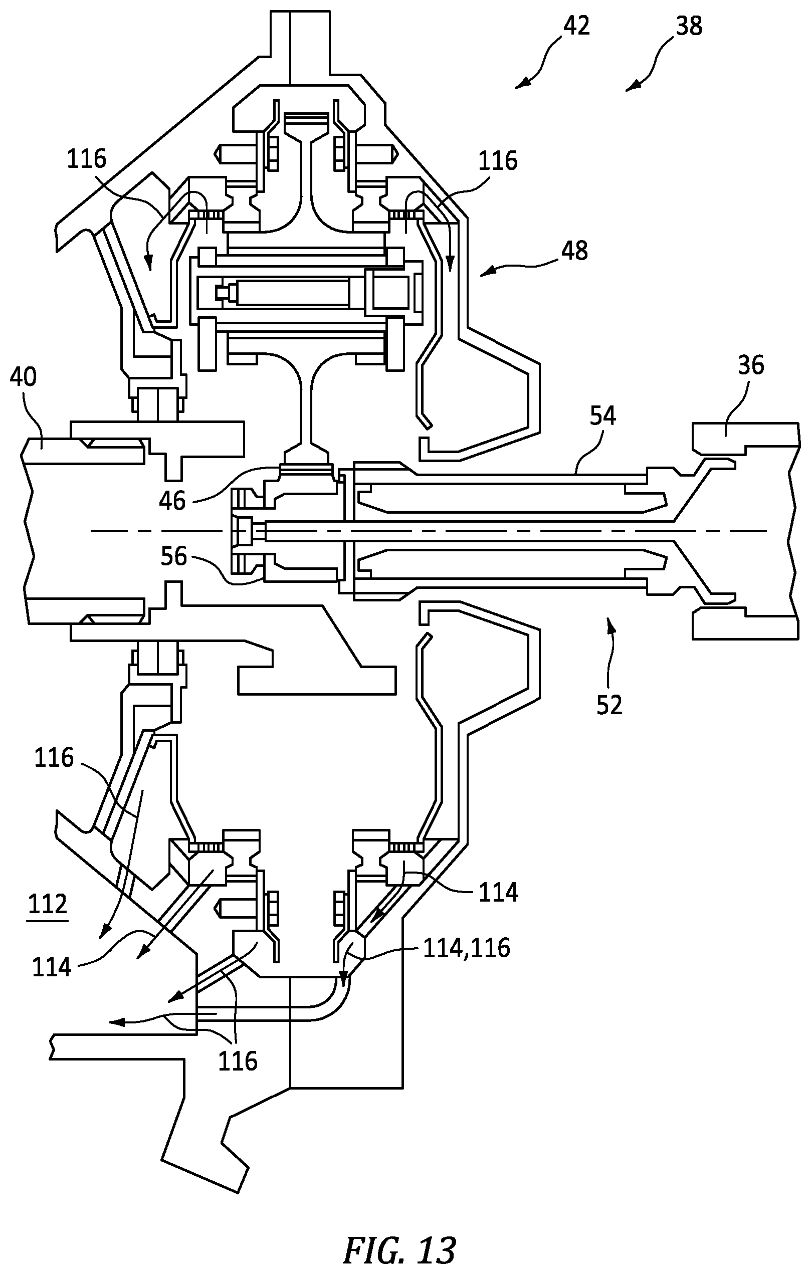 Patent US12092039 Figure 12 – Reduction gearbox for gas turbine engine