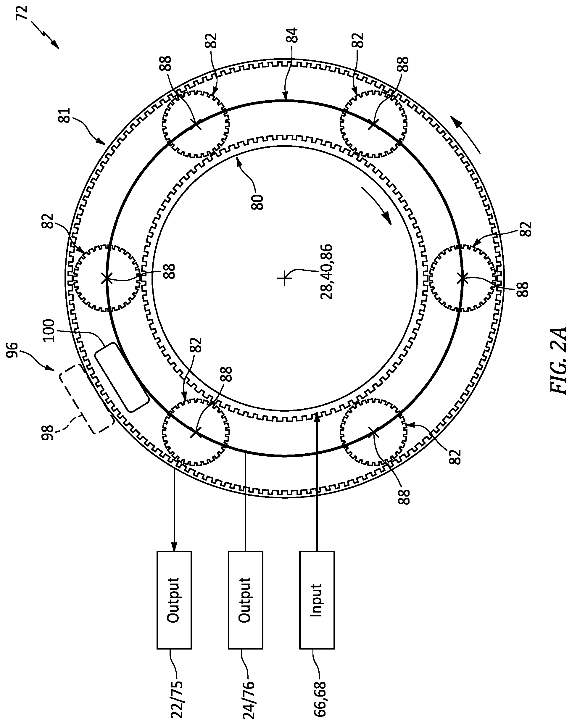 Patent US12092040 Figure 2 – Selective power distribution for an aircraft propulsion system