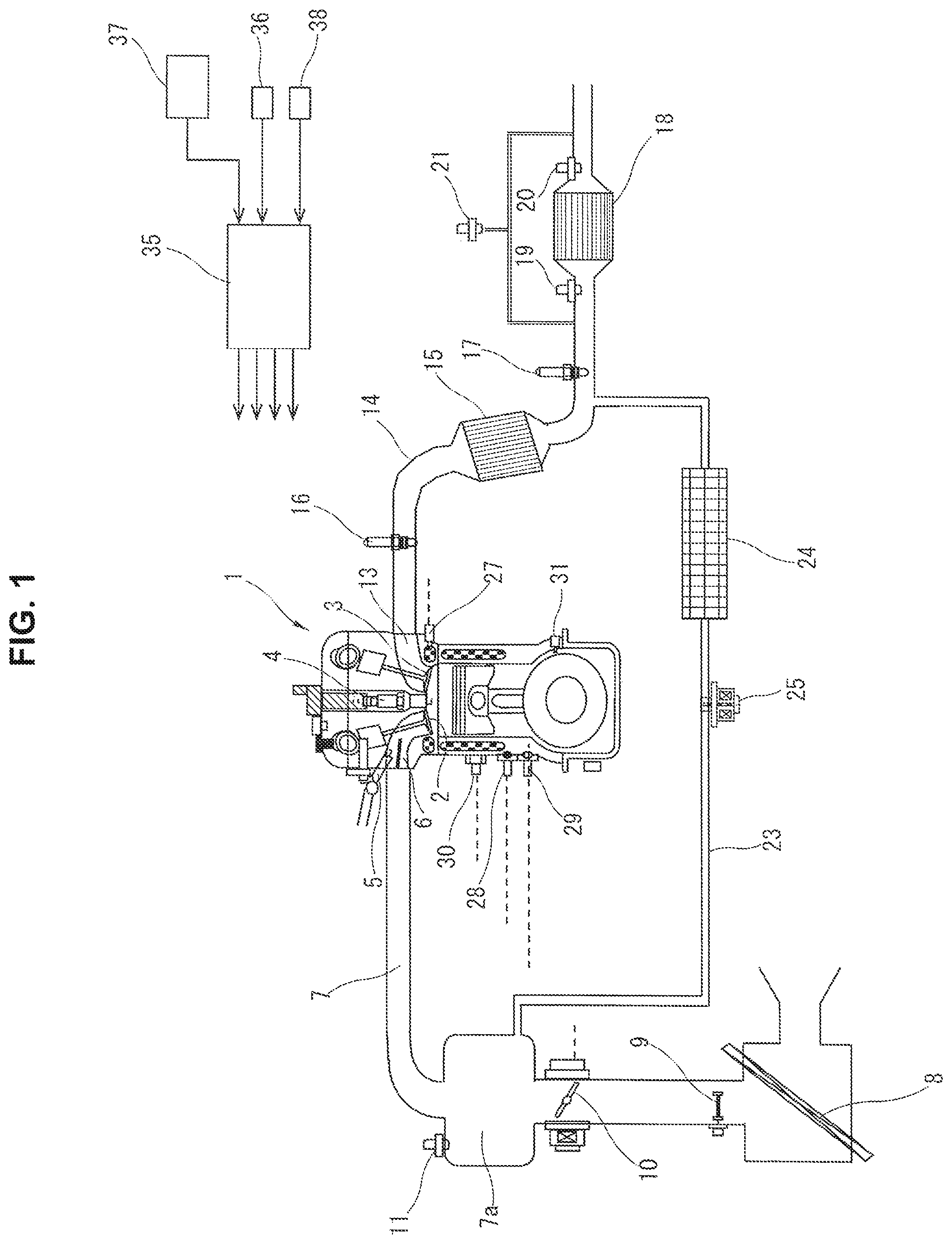Patent US12092045 Figure 1 – Control method and control device for internal combustion engine