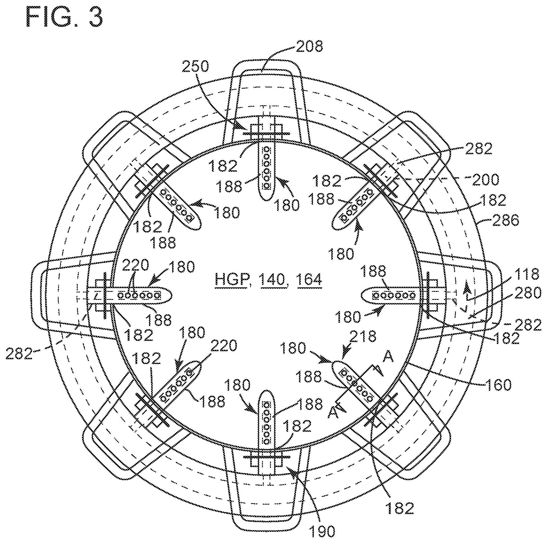 Patent US12092061 Figure 3 – Axial fuel stage immersed injectors with internal cooling