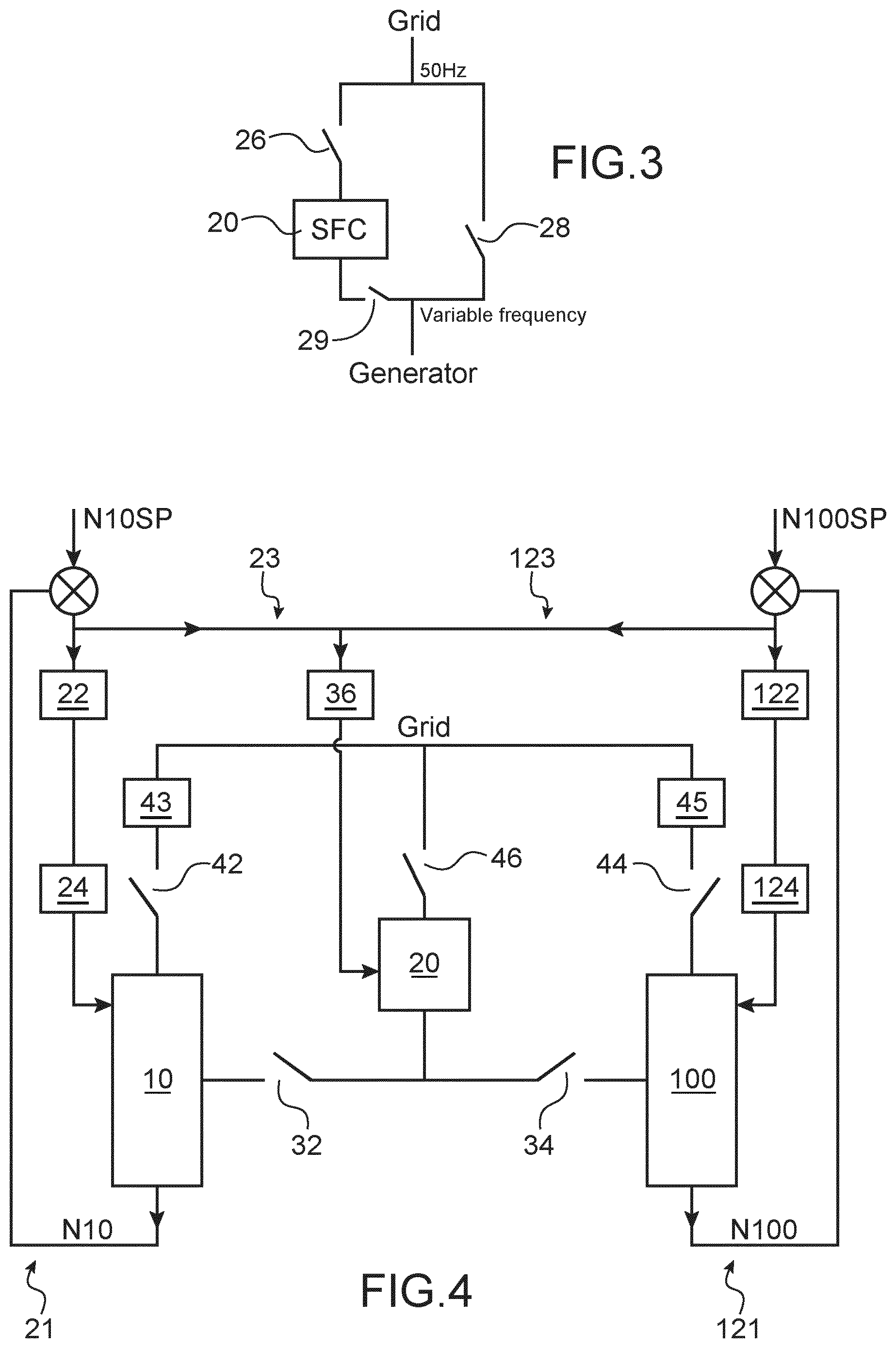 Patent US12092067 Figure 2 – Method for coupling a hydroelectric power plant to the grid comprising at least two hydroelectric units