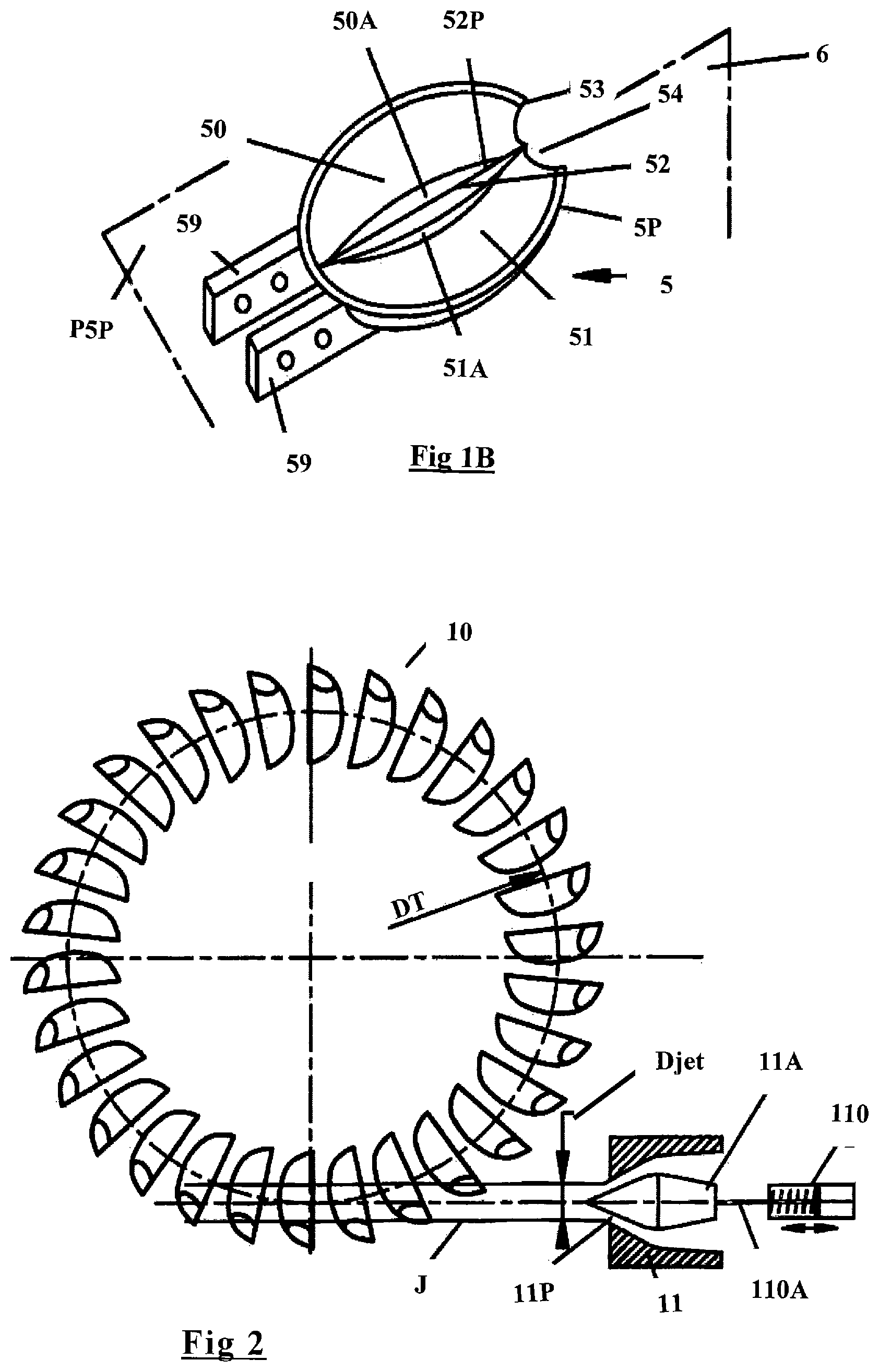 Patent US12092068 Figure 2 – Pelton hydraulic turbine and installation