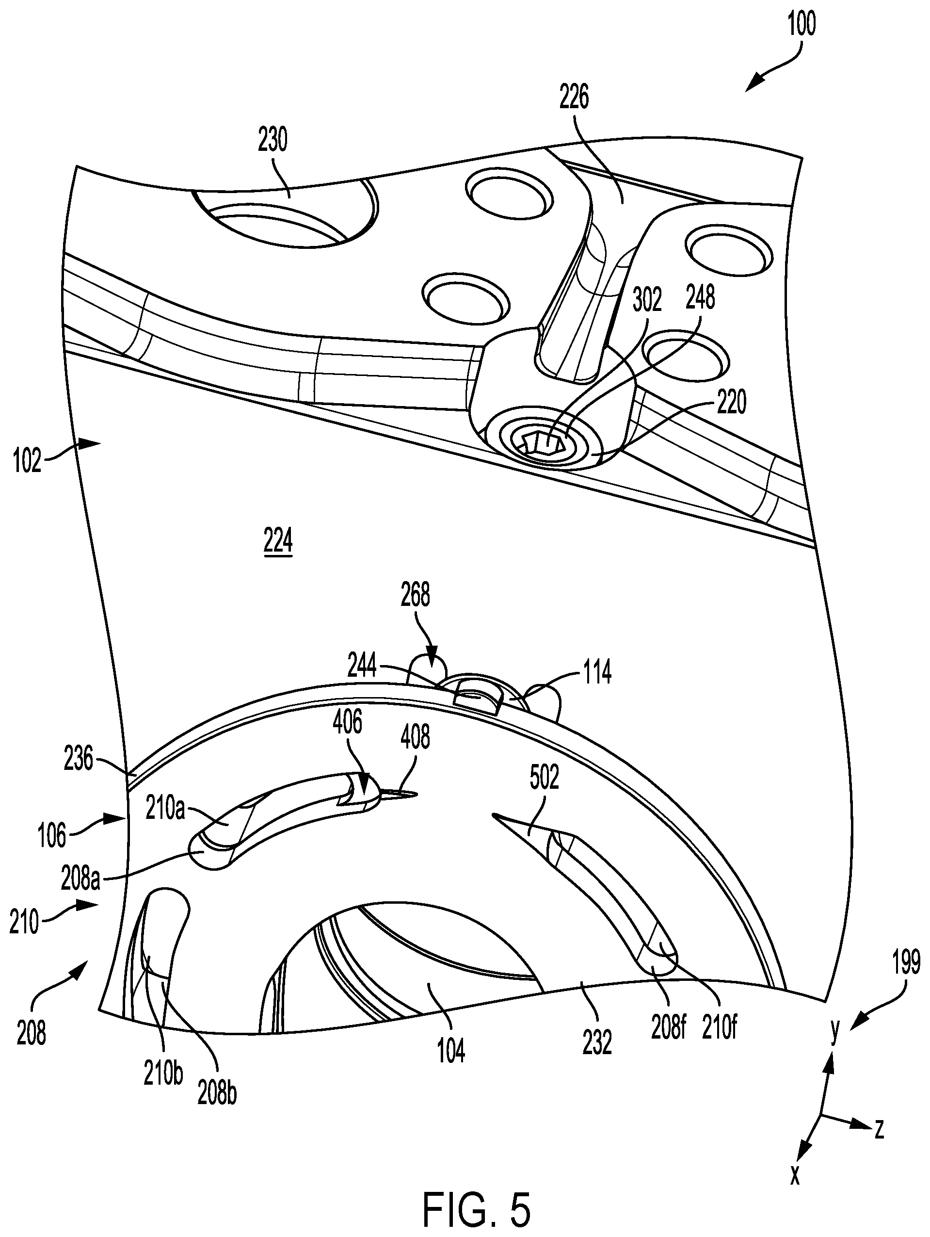 Patent US12092070 Figure 5 – Adjustable distribution plate for an axial piston assembly