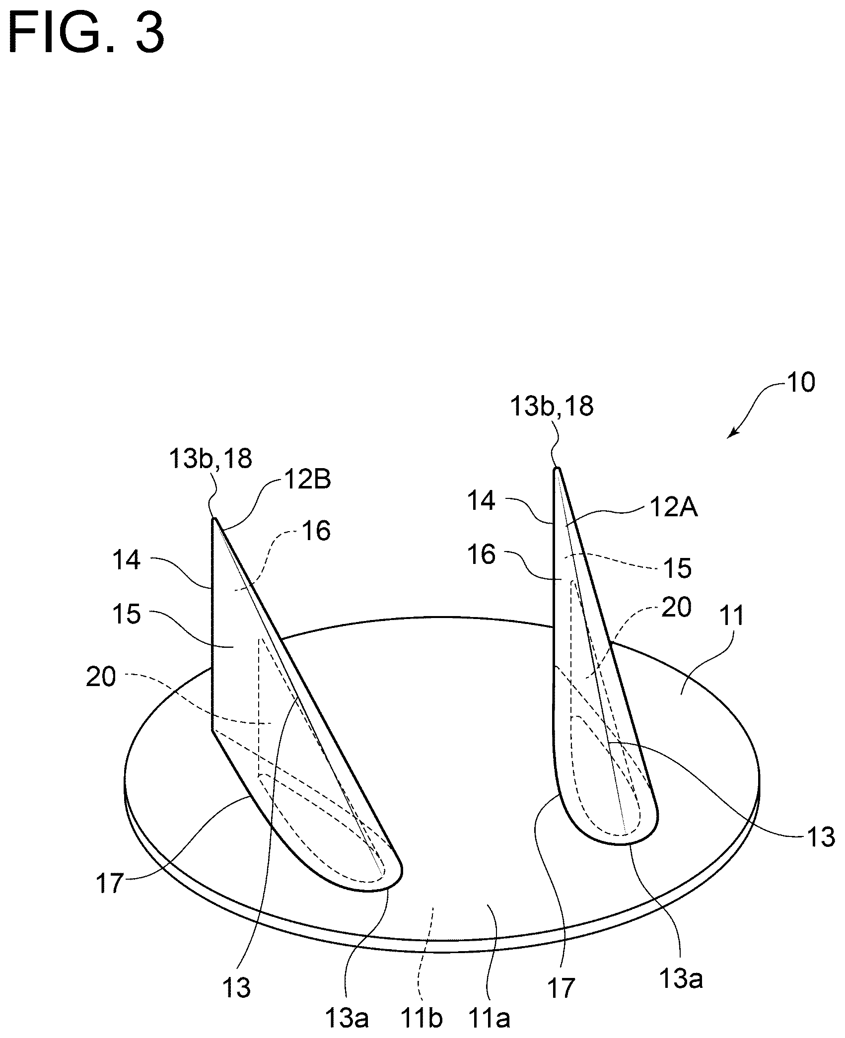 Patent US12092072 Figure 3 – Vortex generator for wind turbine blade, wind turbine blade and wind power generating apparatus, and method for manufacturing wind turbine blade