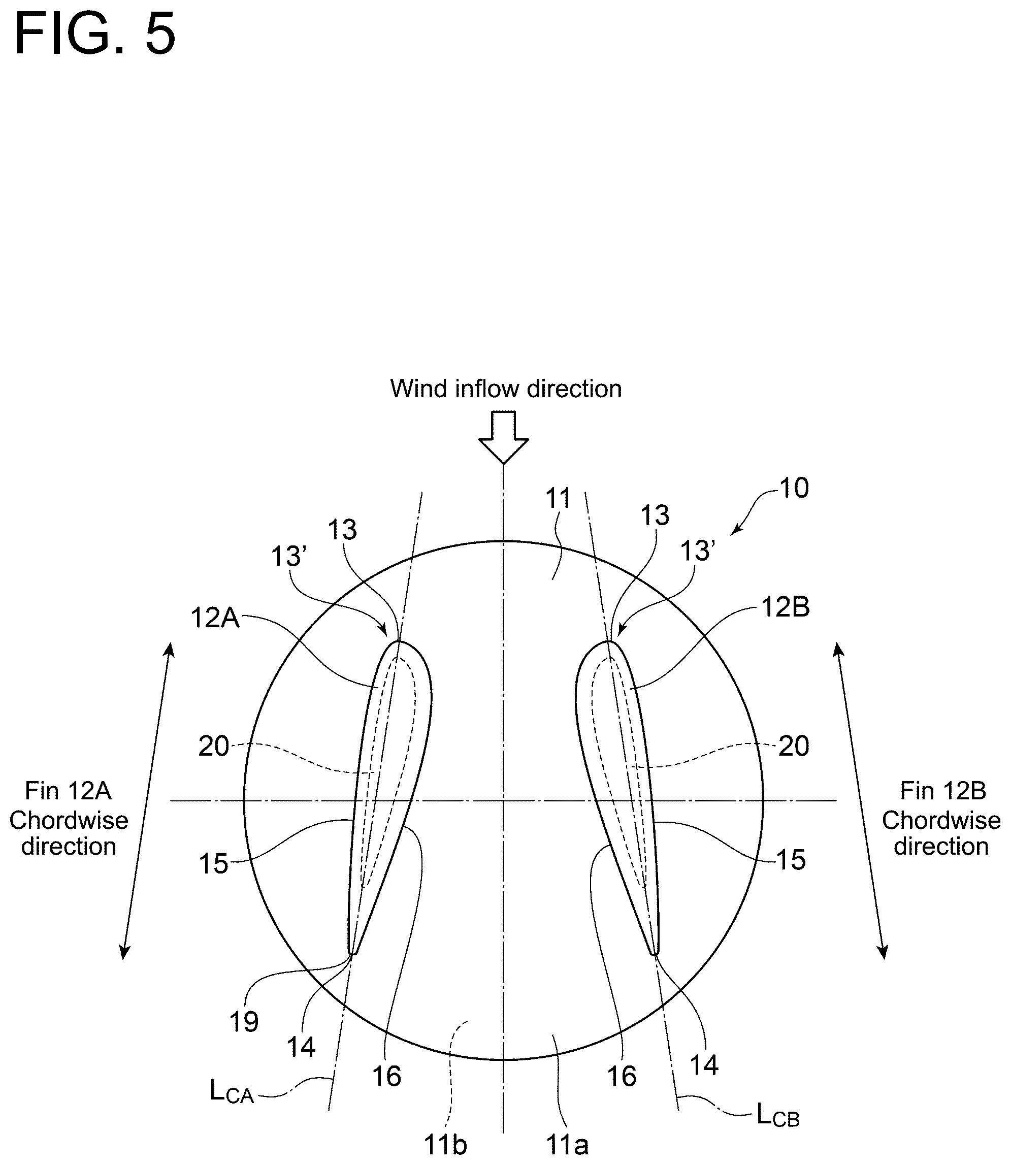 Patent US12092072 Figure 5 – Vortex generator for wind turbine blade, wind turbine blade and wind power generating apparatus, and method for manufacturing wind turbine blade