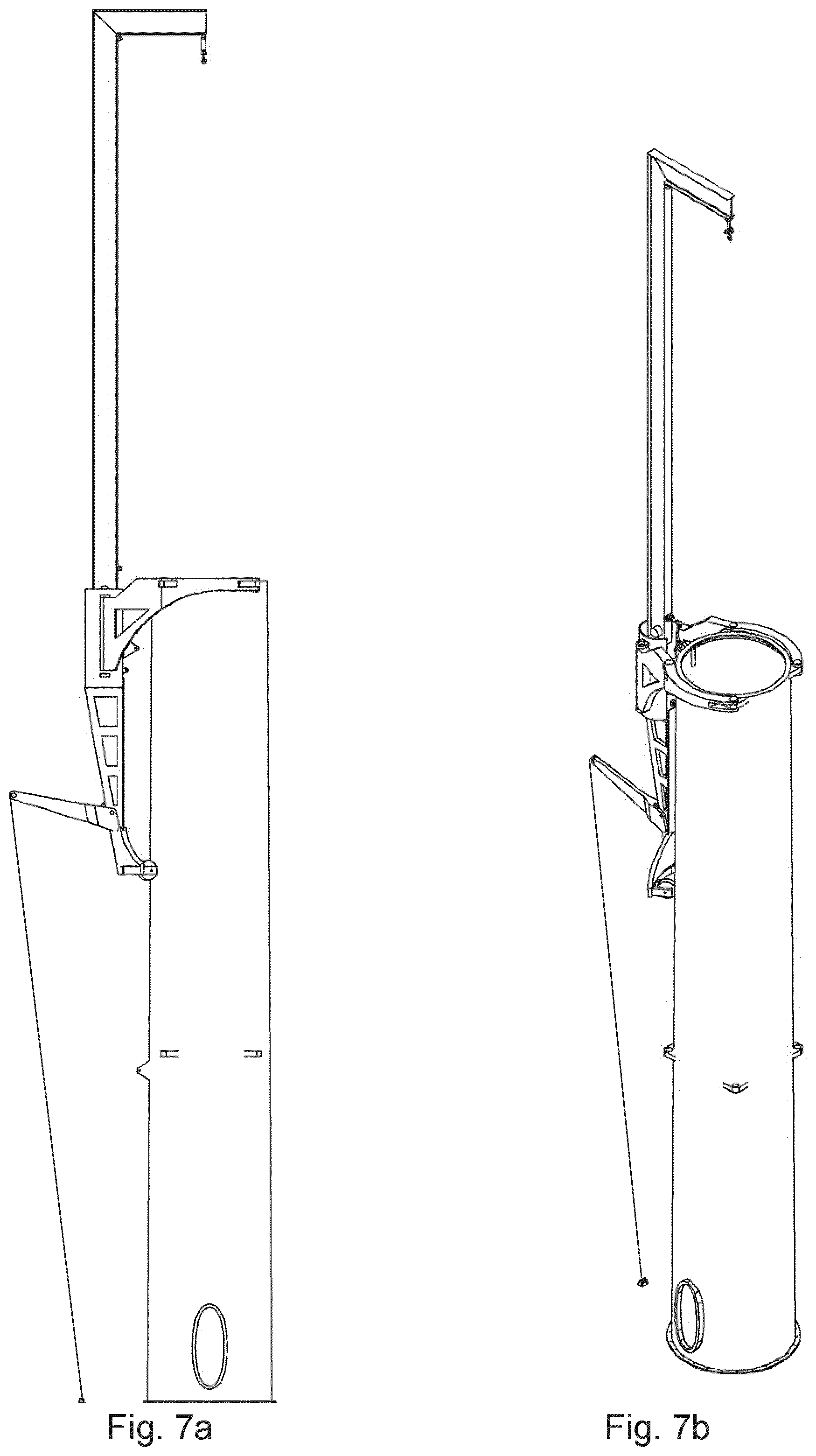 Patent US12092073 Figure 7 – Wind turbine tower with crane connection elements and a crane with tower flange connection elements