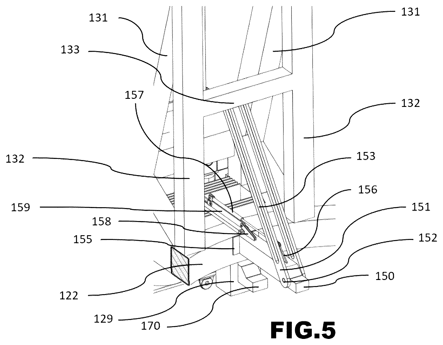 Patent US12092074 Figure 5 – System for erecting a tower and corresponding method