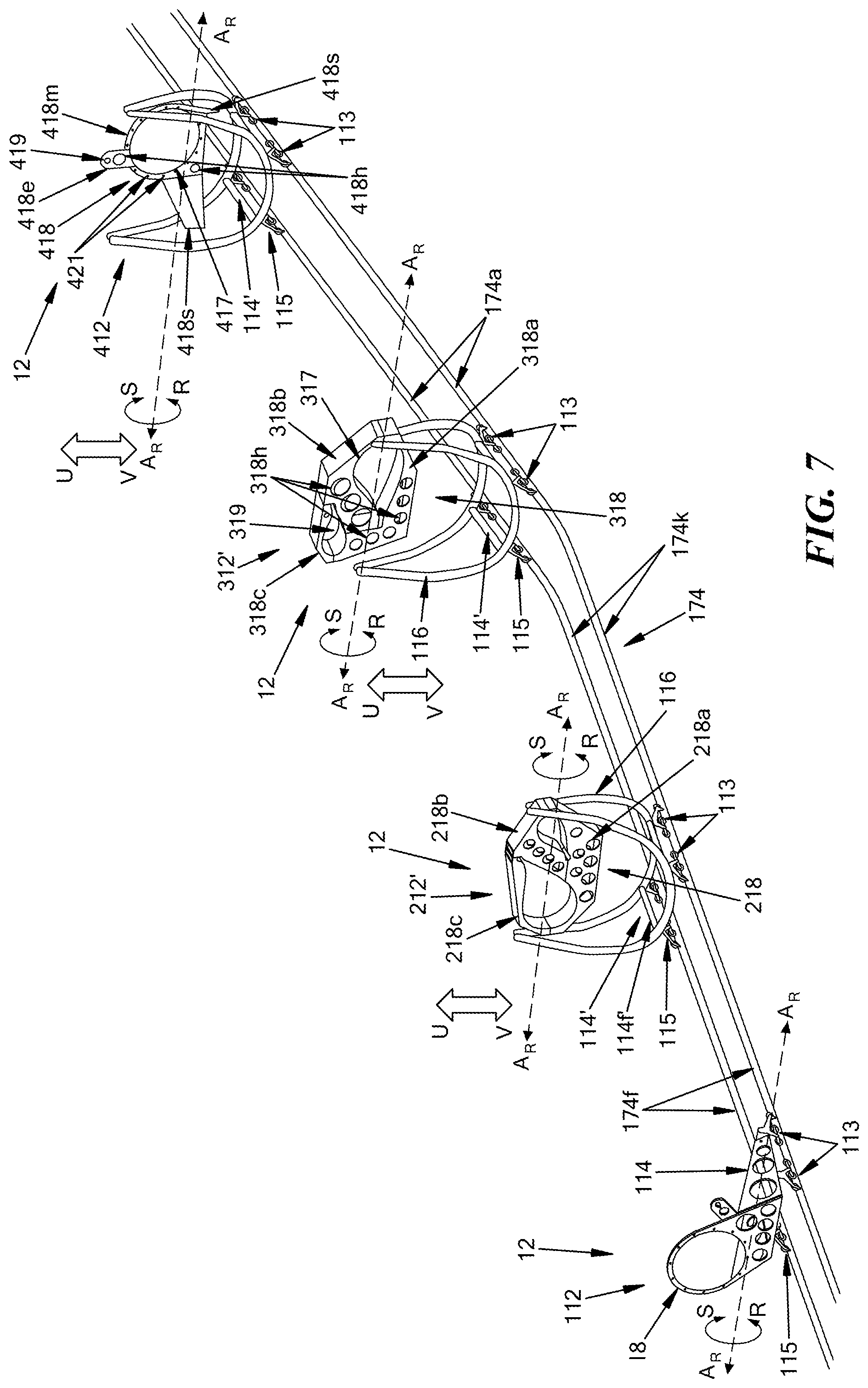 Patent US12092076 Figure 7 – Systems, methods, and vehicles for transporting large cargo onto and off a transport vehicle