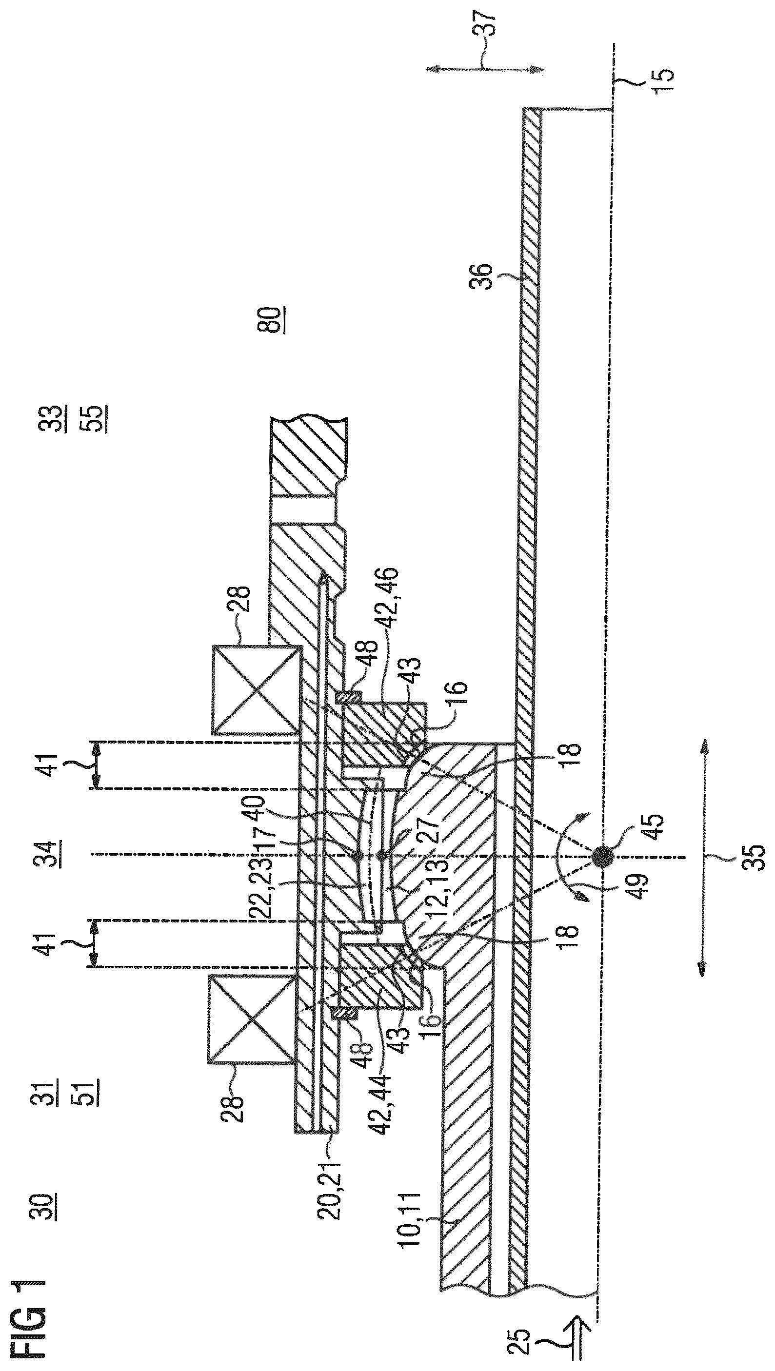 Patent US12092078 Figure 1 – Adjustable rotor shaft assembly,data agglomeration, generator gearbox and wind turbine