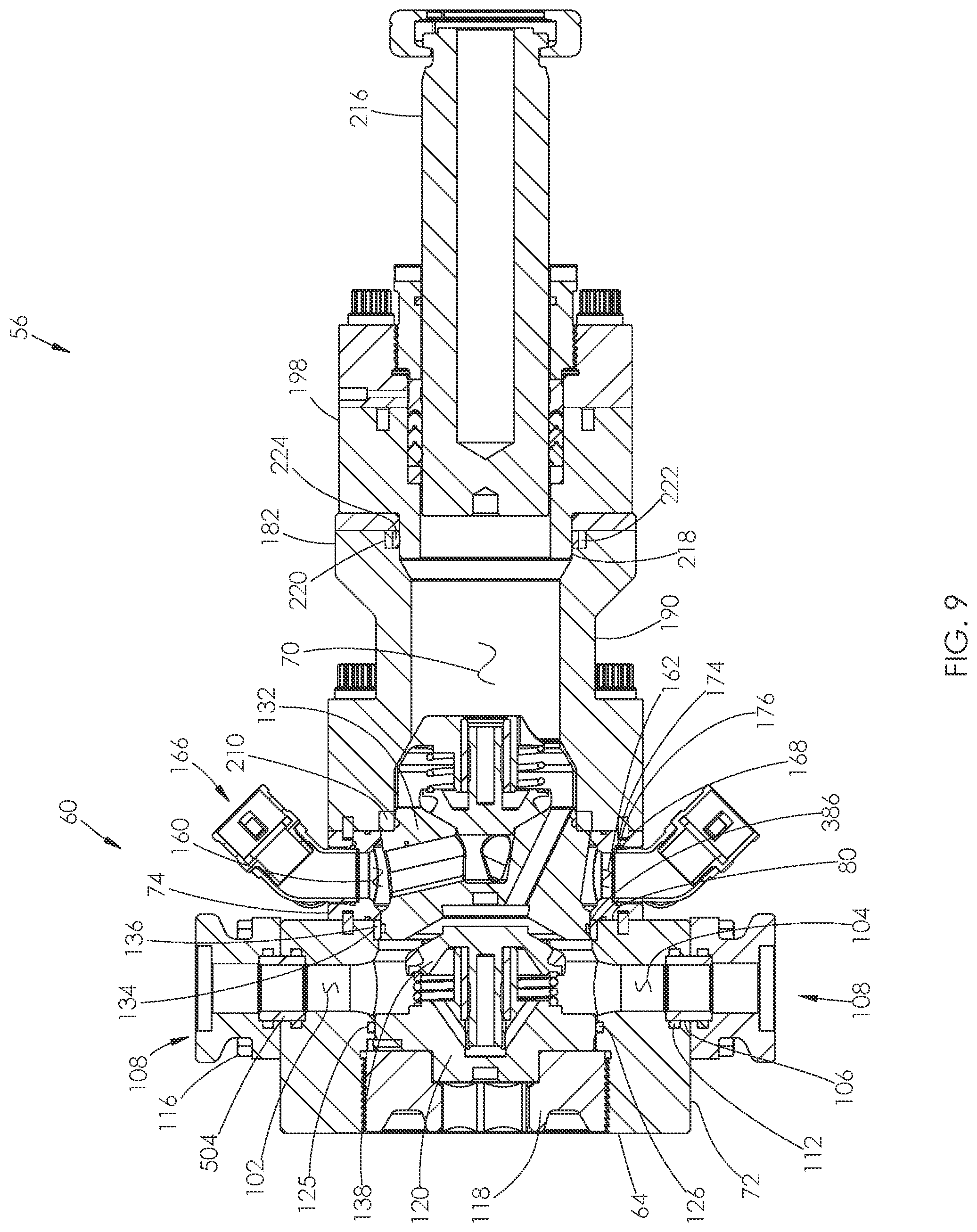 Patent US12092087 Figure 9 – Fluid end assembly