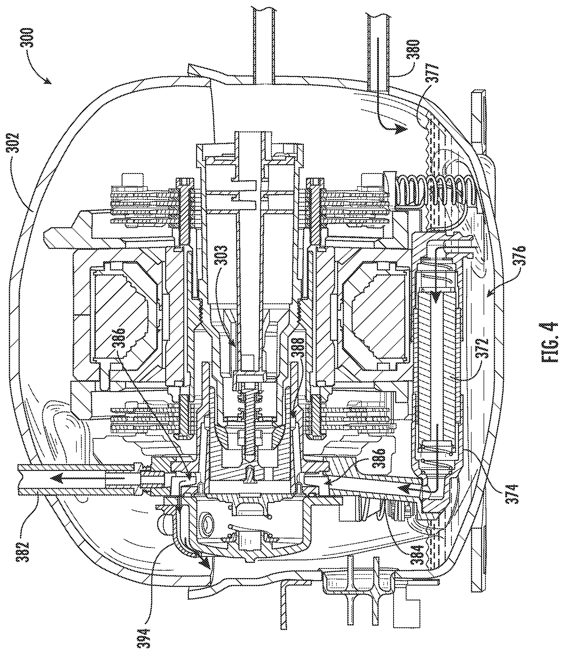 Patent US12092092 Figure 4 – Linear compressor and planar spring assembly